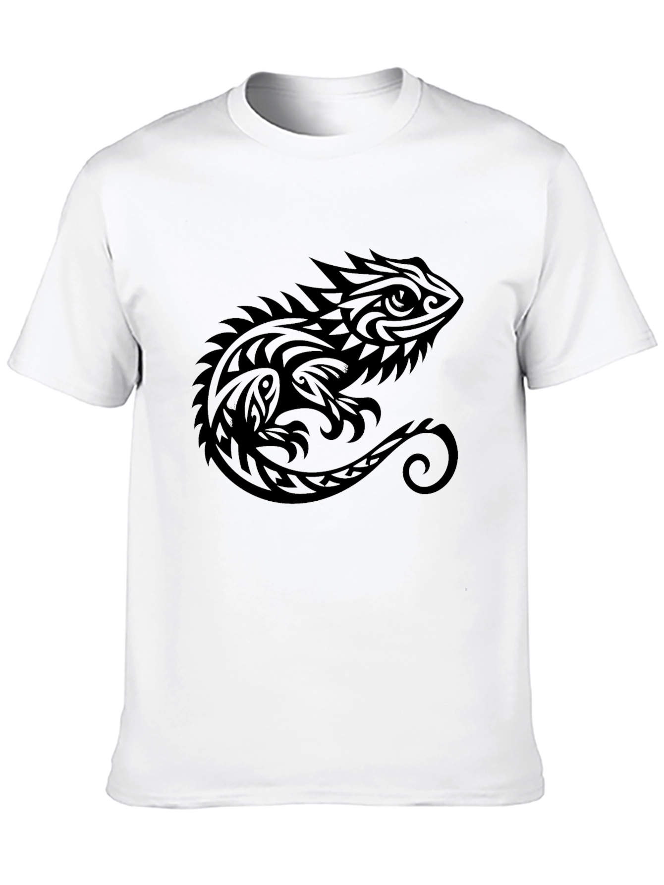 Tribal Lizard Graphic Tee - Black