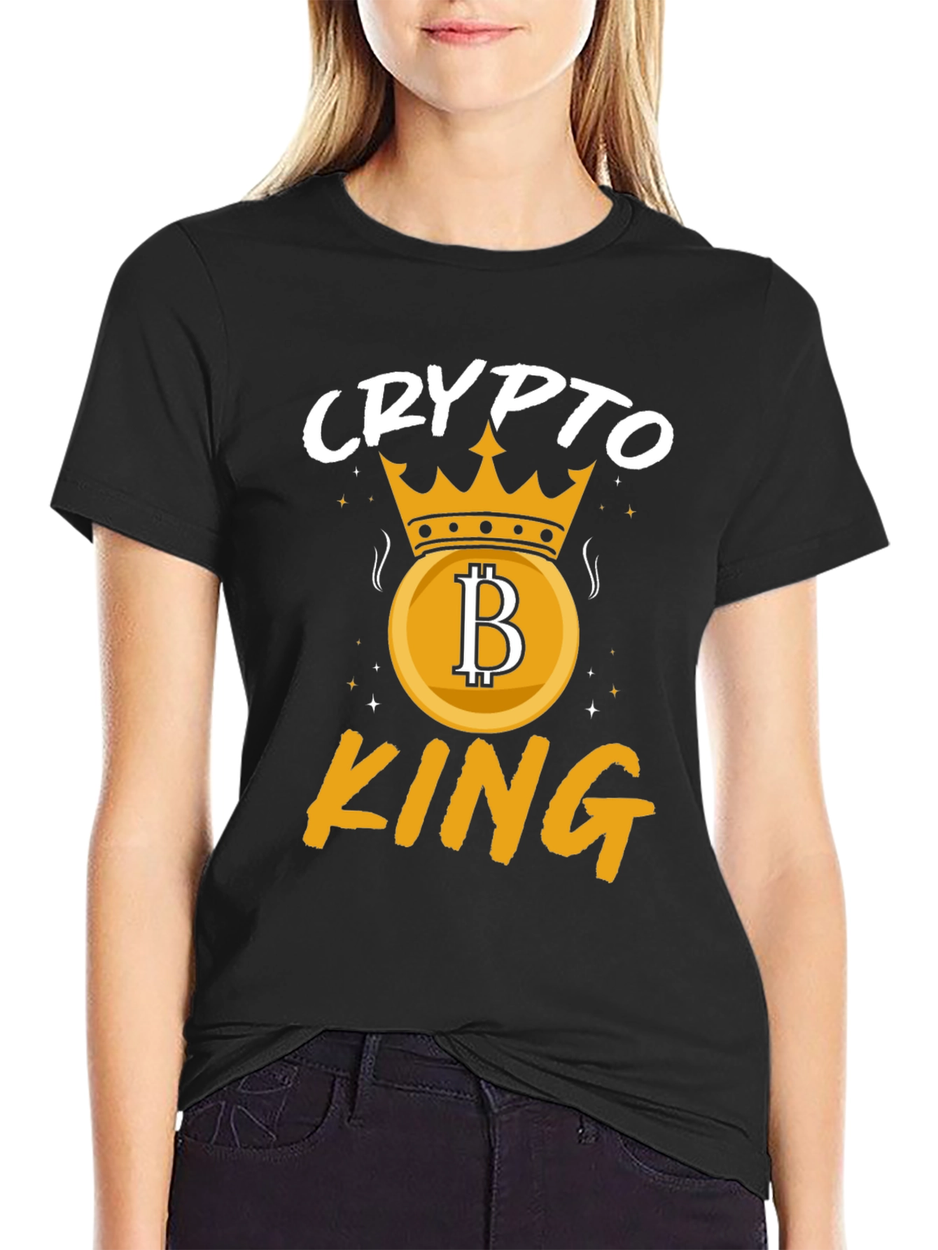 Crypto King Graphic T-Shirt - Bitcoin Crown
