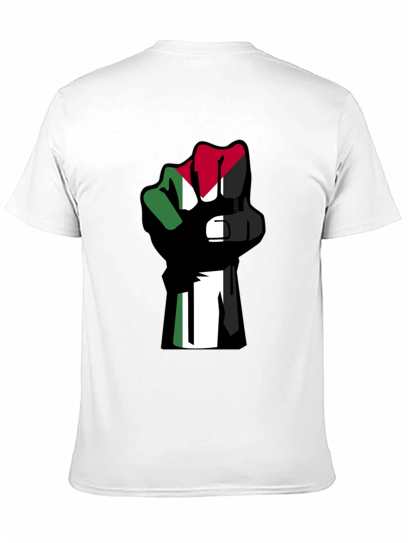 Flag Fist Black T-Shirt - Palestine Solidarity