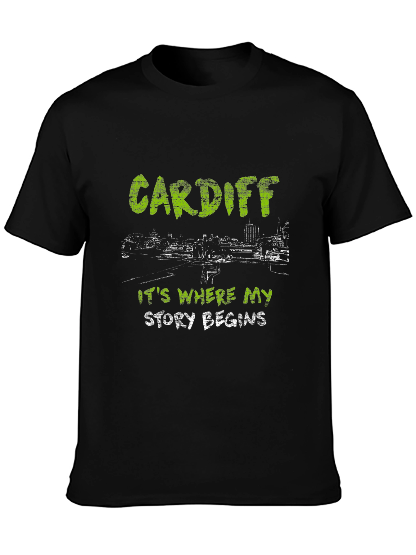 Cardiff Story Begins Black T-Shirt