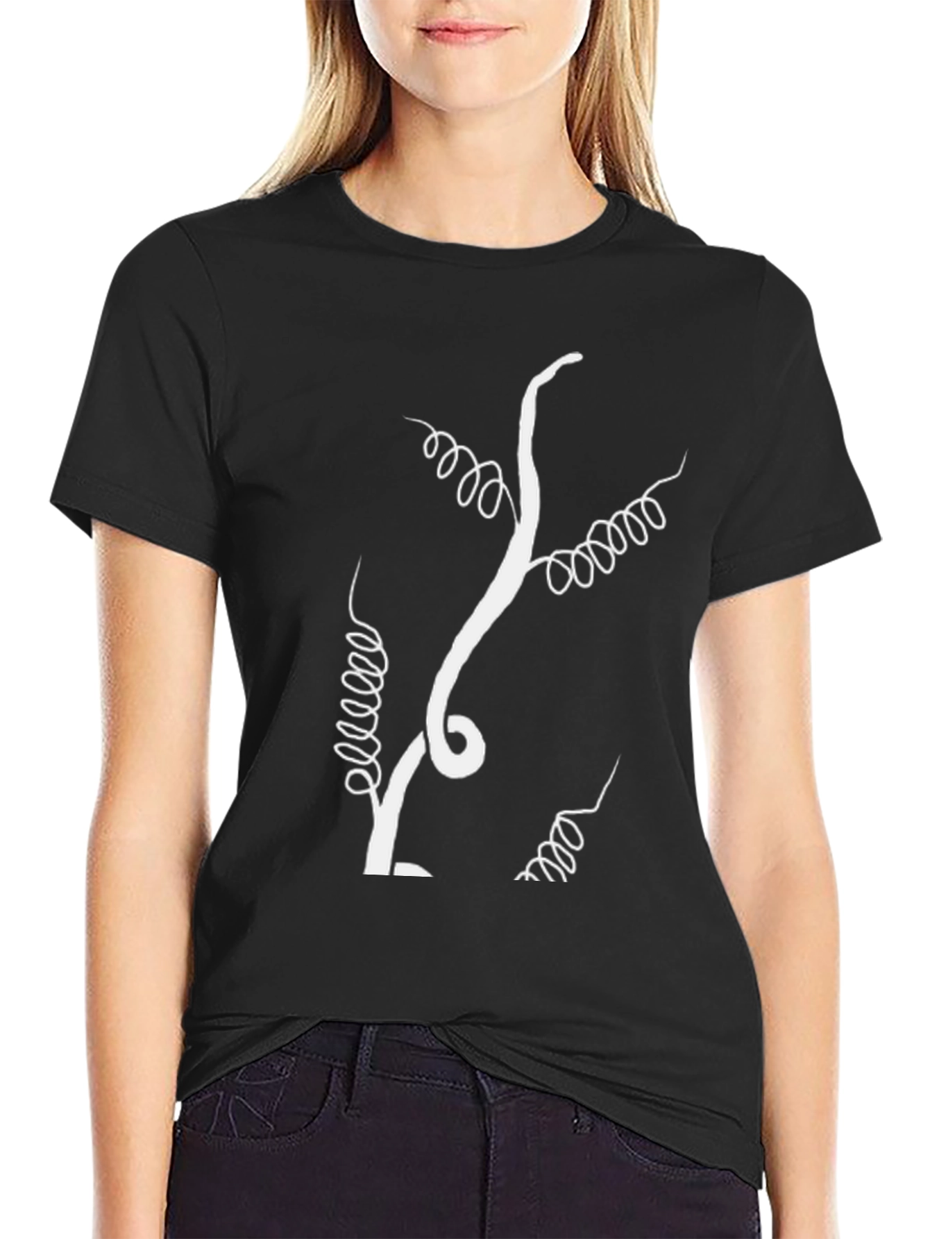 Vine Graphic Black T-Shirt - Unique Design