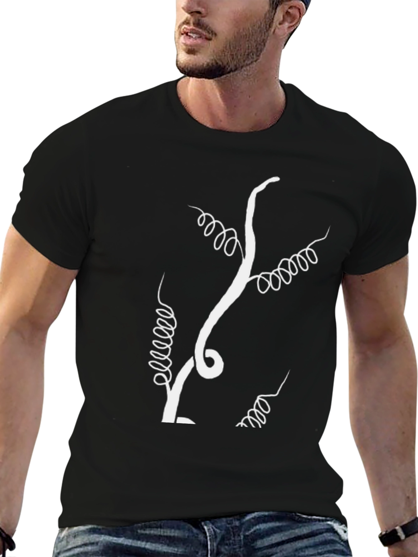 Vine Graphic Black T-Shirt - Unique Design