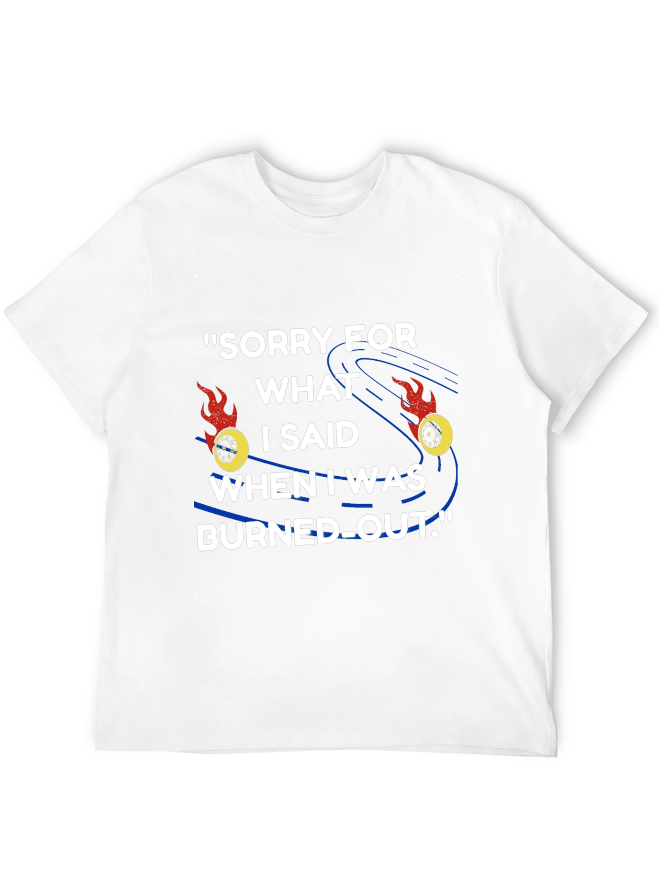 Burned Out Apology Graphic Tee - Black