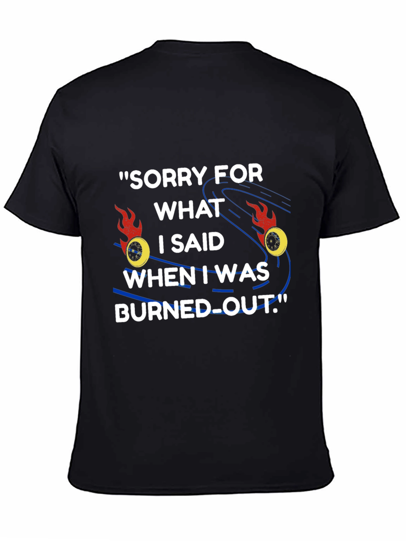 Burned Out Apology Graphic Tee - Black
