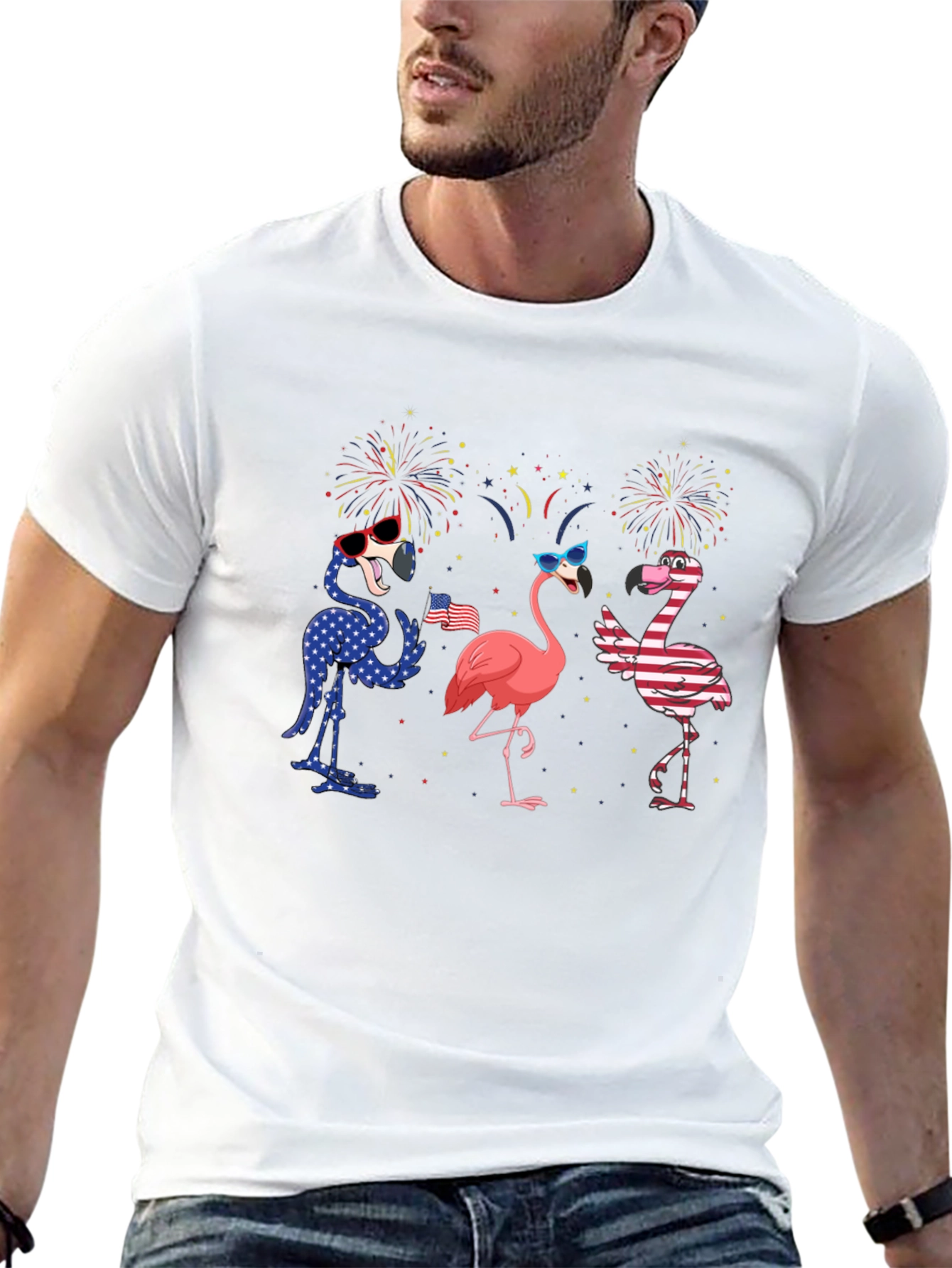 Patriotic Flamingo T-Shirt - USA Pride