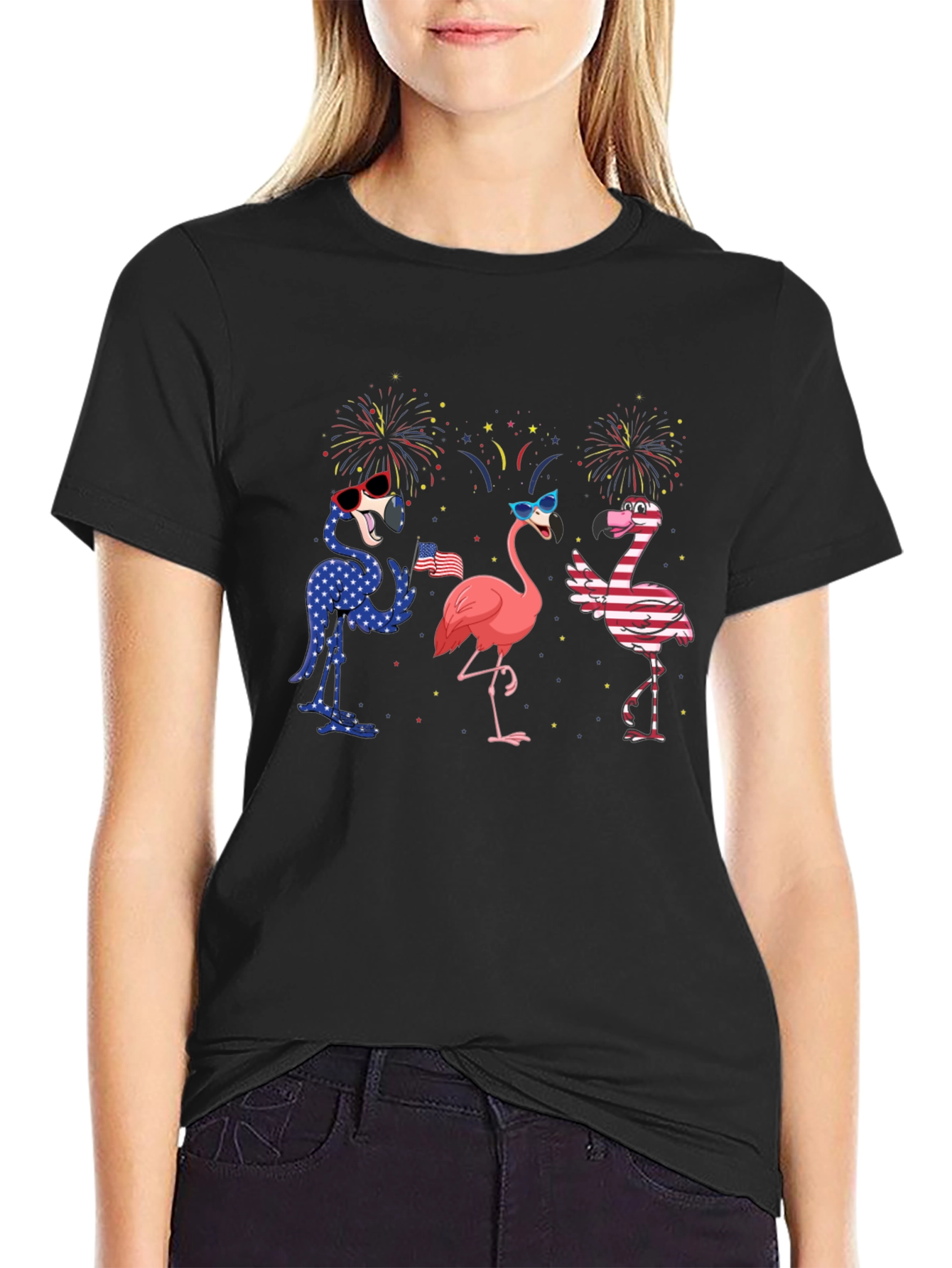 Patriotic Flamingo T-Shirt - USA Pride