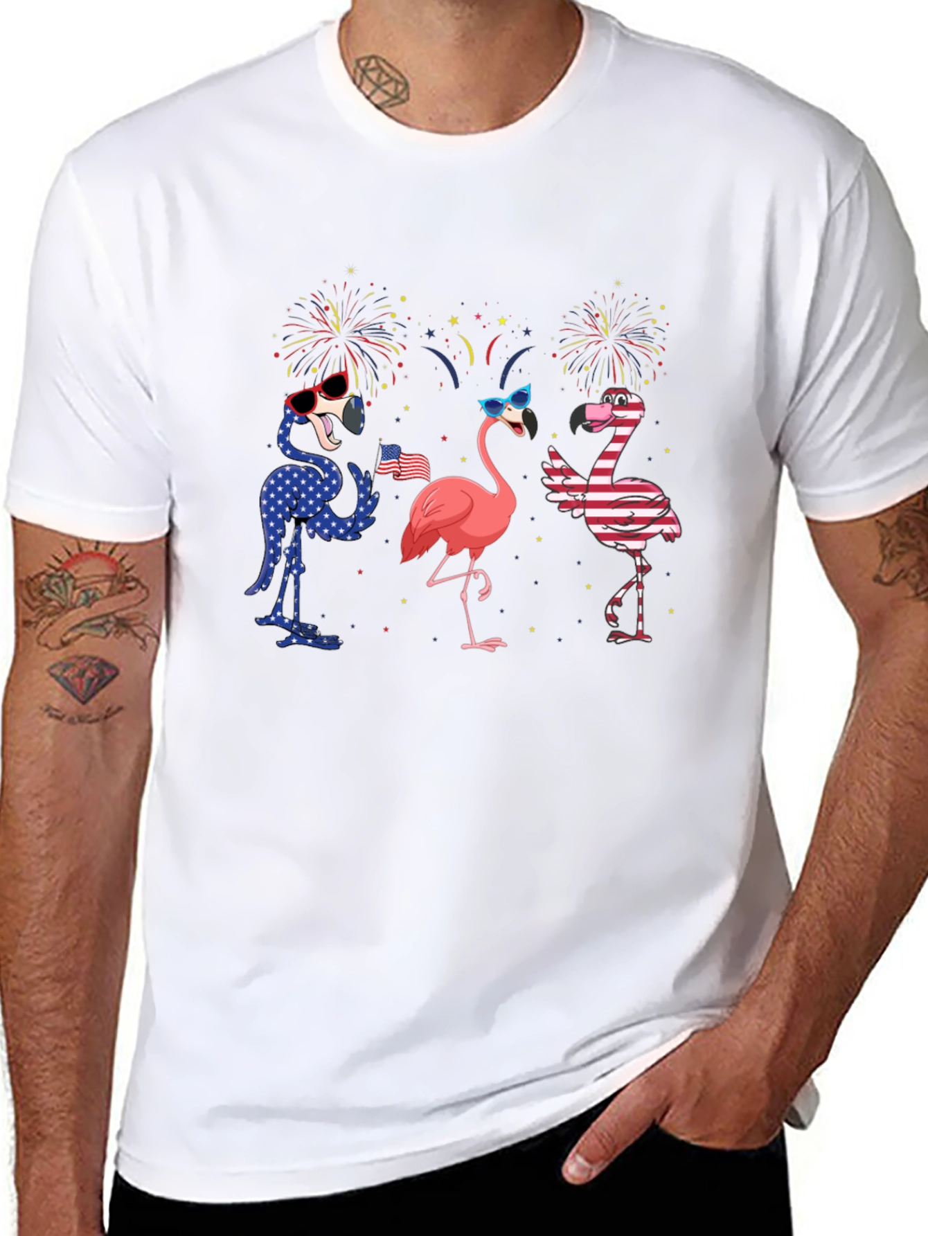 Patriotic Flamingo T-Shirt - USA Pride
