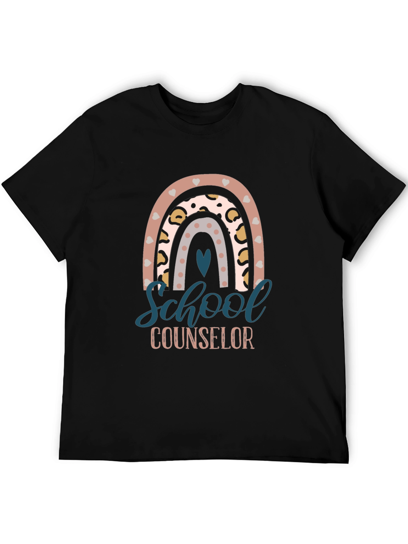 School Counselor Rainbow Graphic T-Shirt