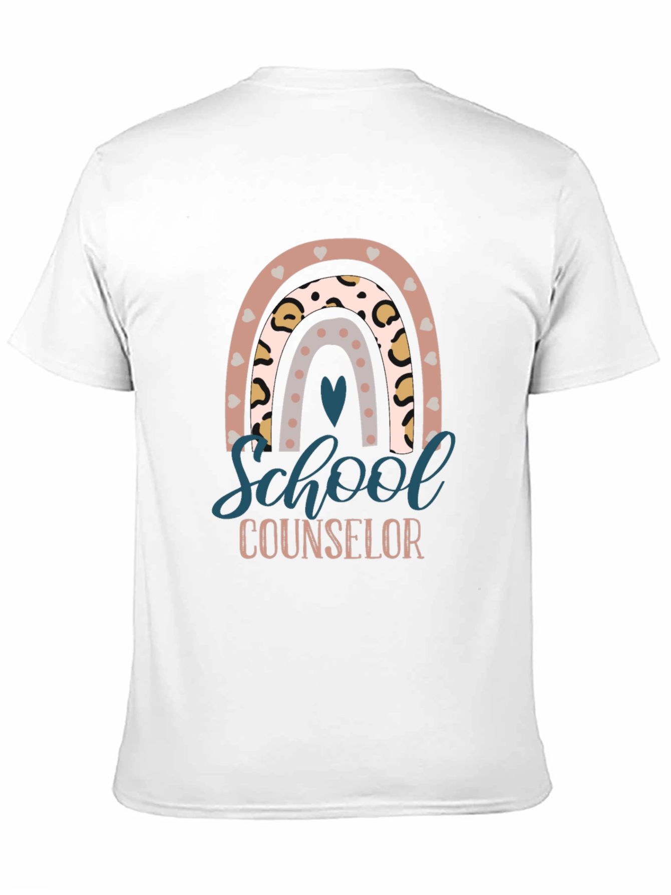 School Counselor Rainbow Graphic T-Shirt