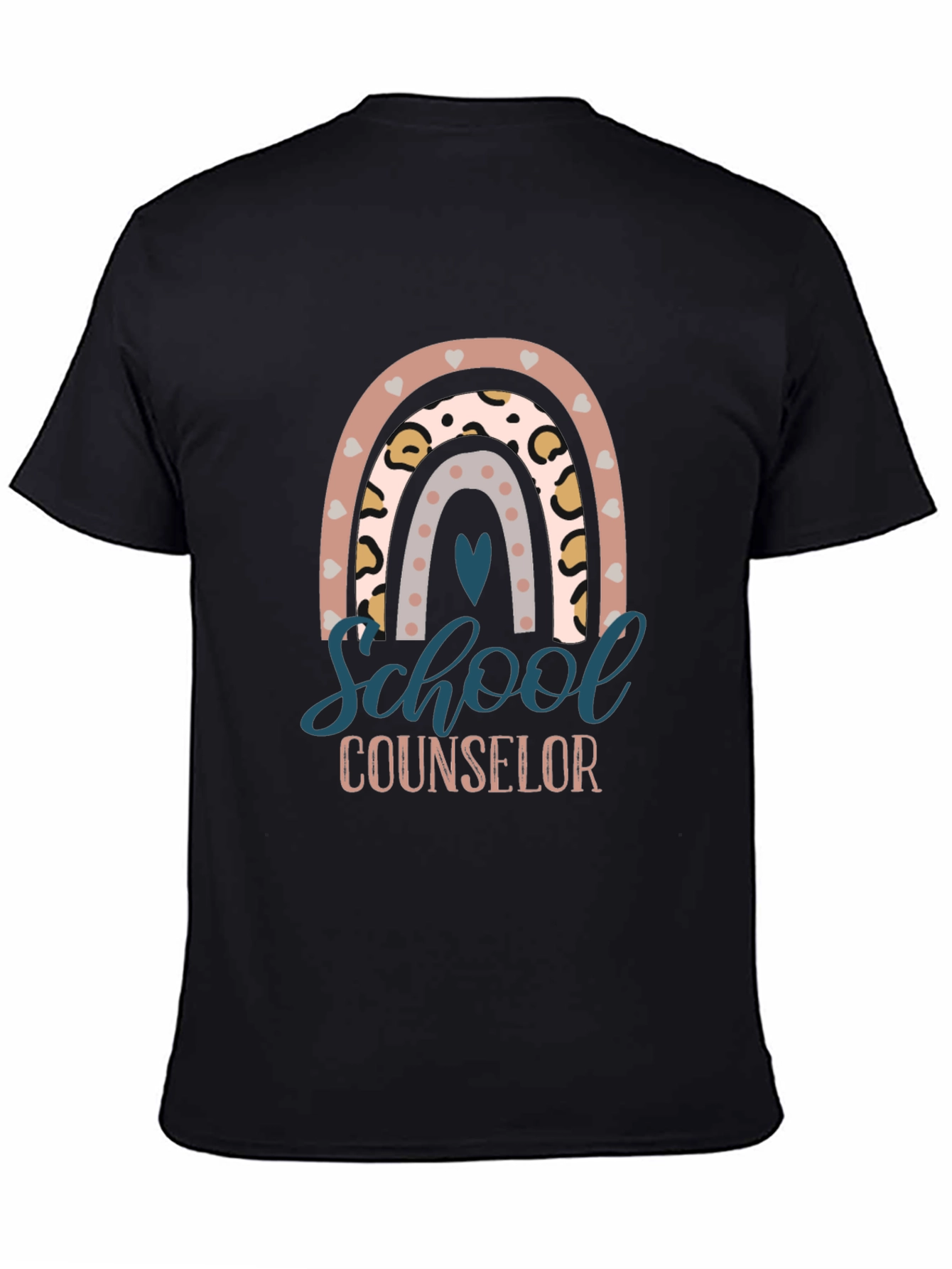 School Counselor Rainbow Graphic T-Shirt