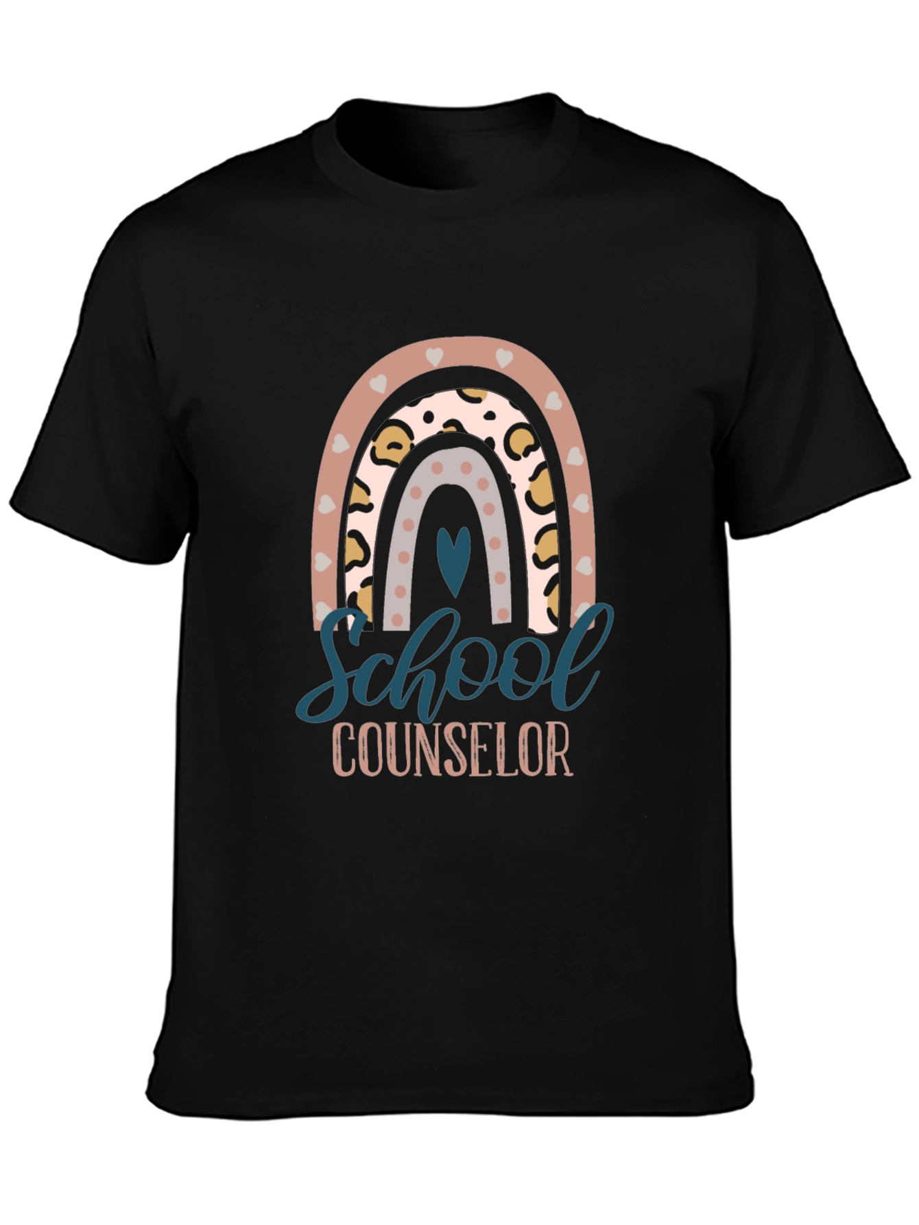 School Counselor Rainbow Graphic T-Shirt