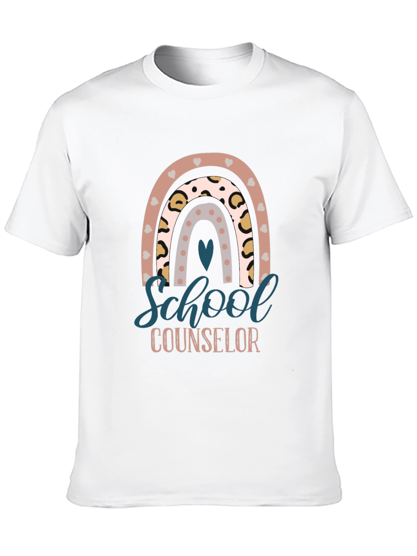 School Counselor Rainbow Graphic T-Shirt