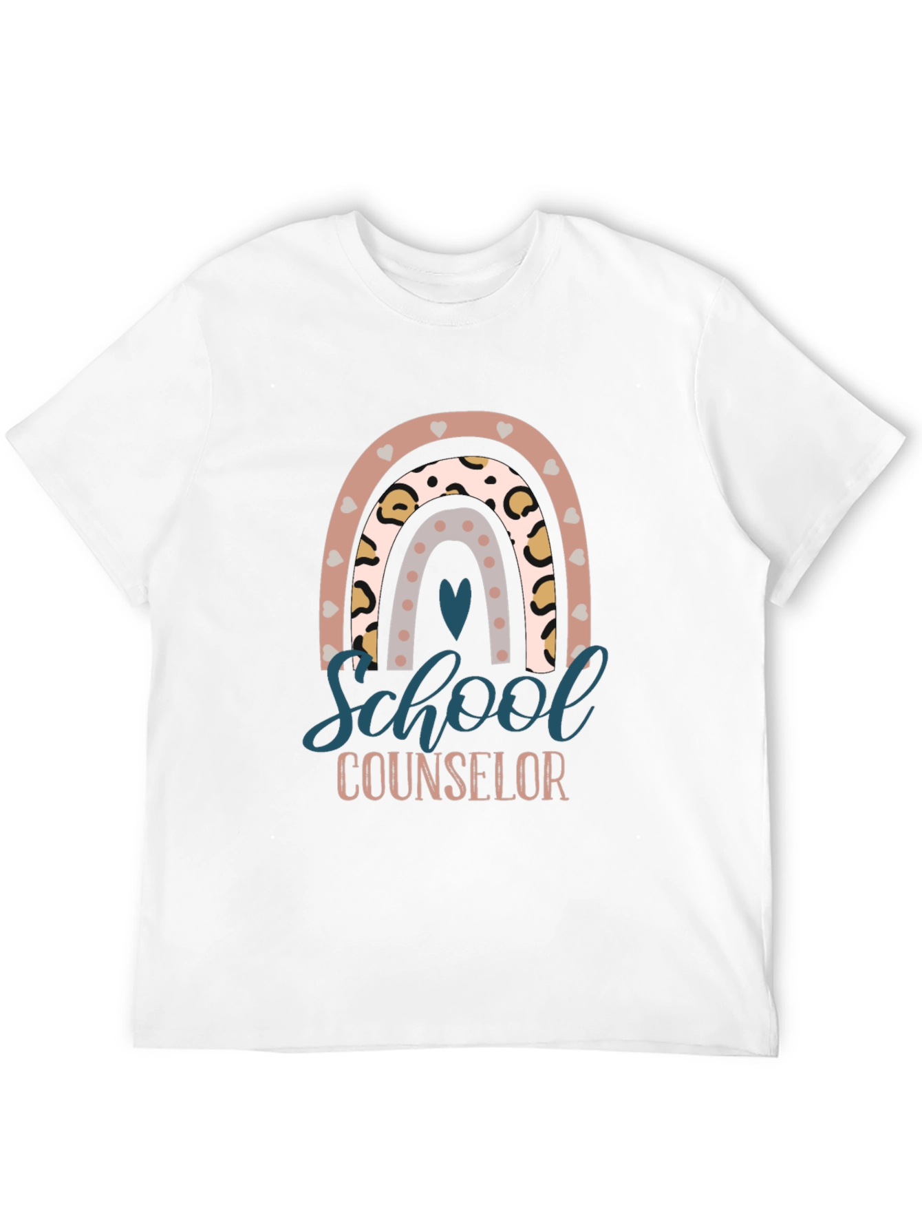 School Counselor Rainbow Graphic T-Shirt