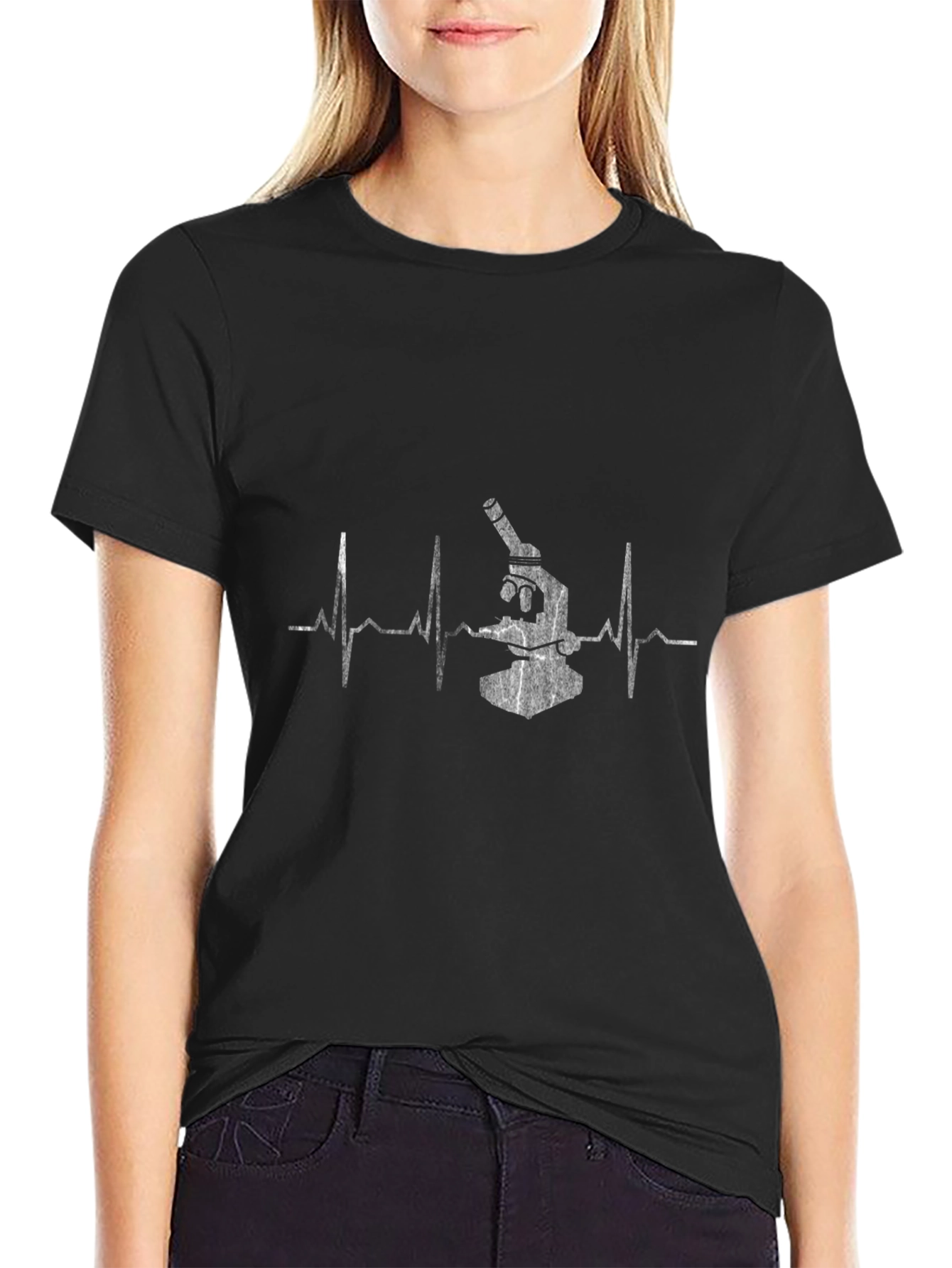Science Heartbeat T-Shirt - Black