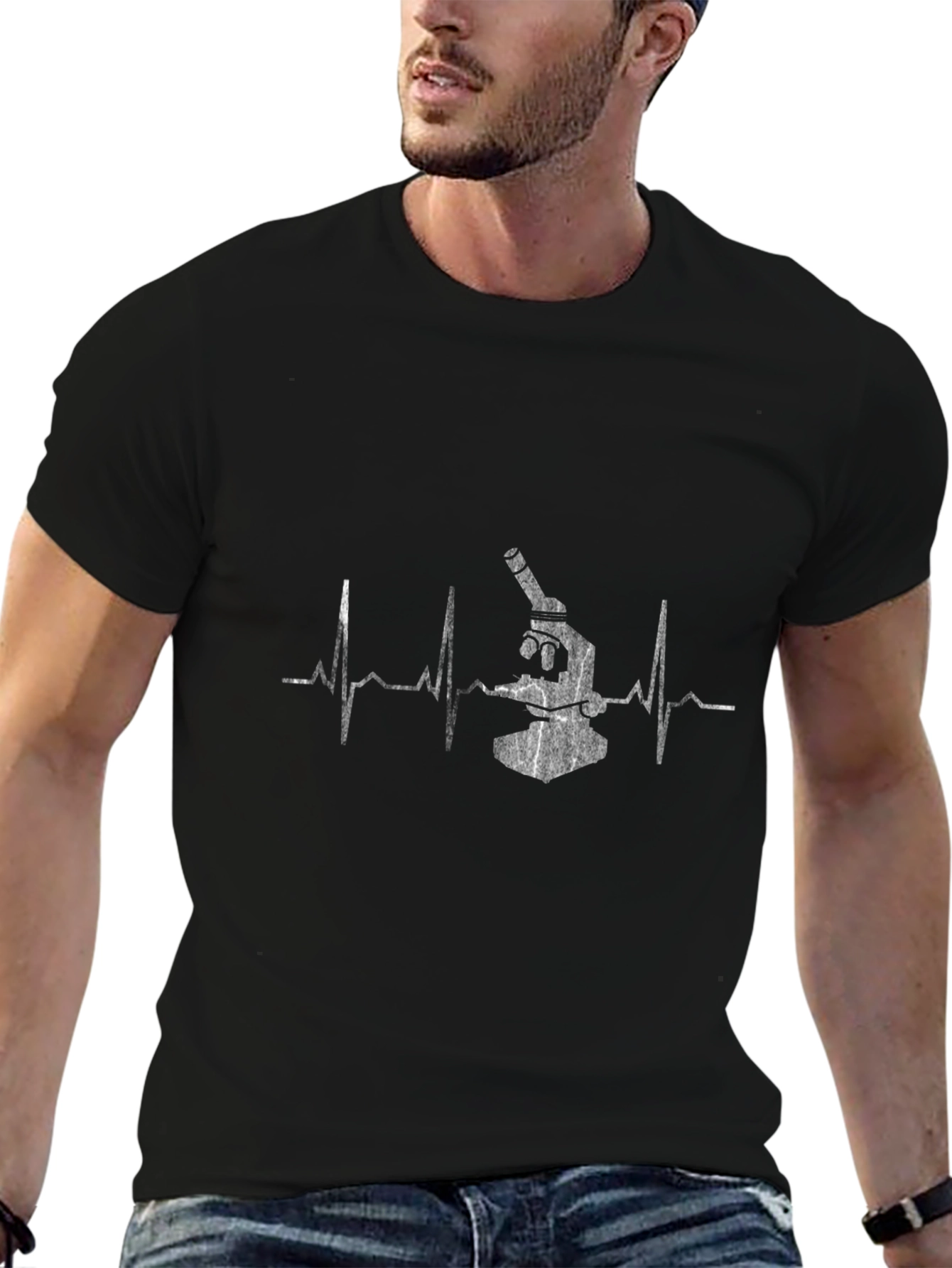 Science Heartbeat T-Shirt - Black