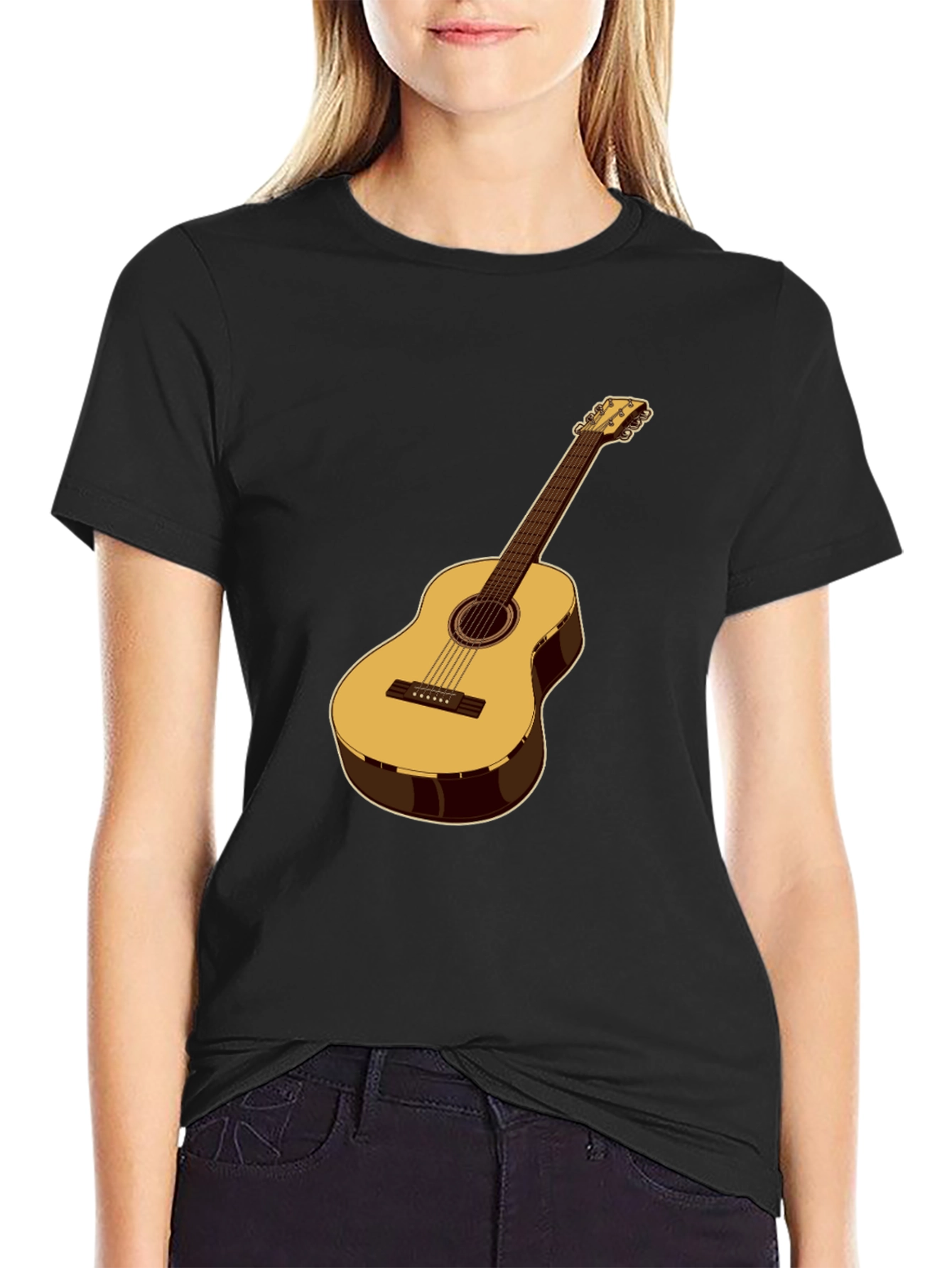Acoustic Guitar Graphic T-Shirt - Musical Style