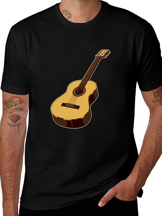 Acoustic Guitar Graphic T-Shirt - Musical Style