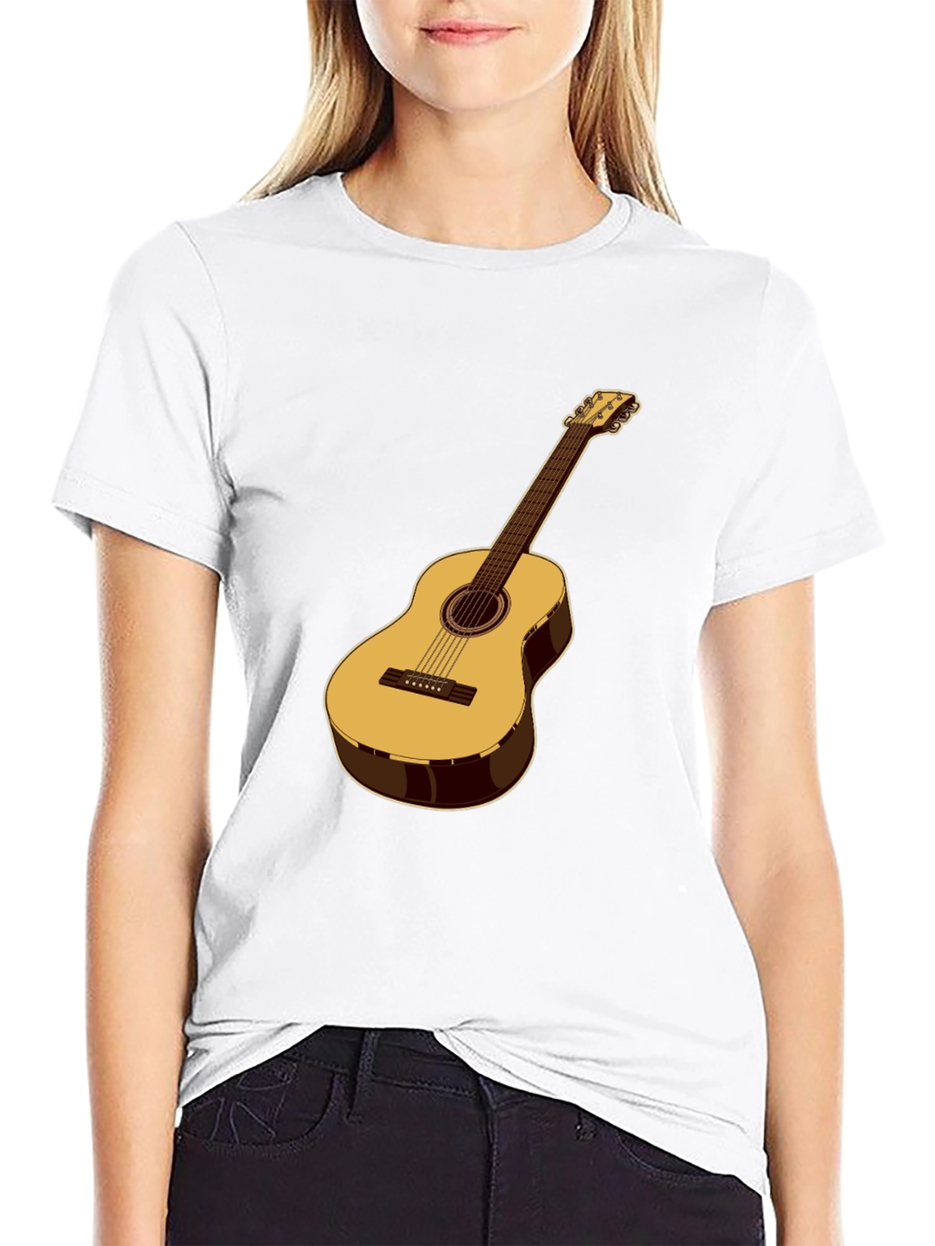 Acoustic Guitar Graphic T-Shirt - Musical Style