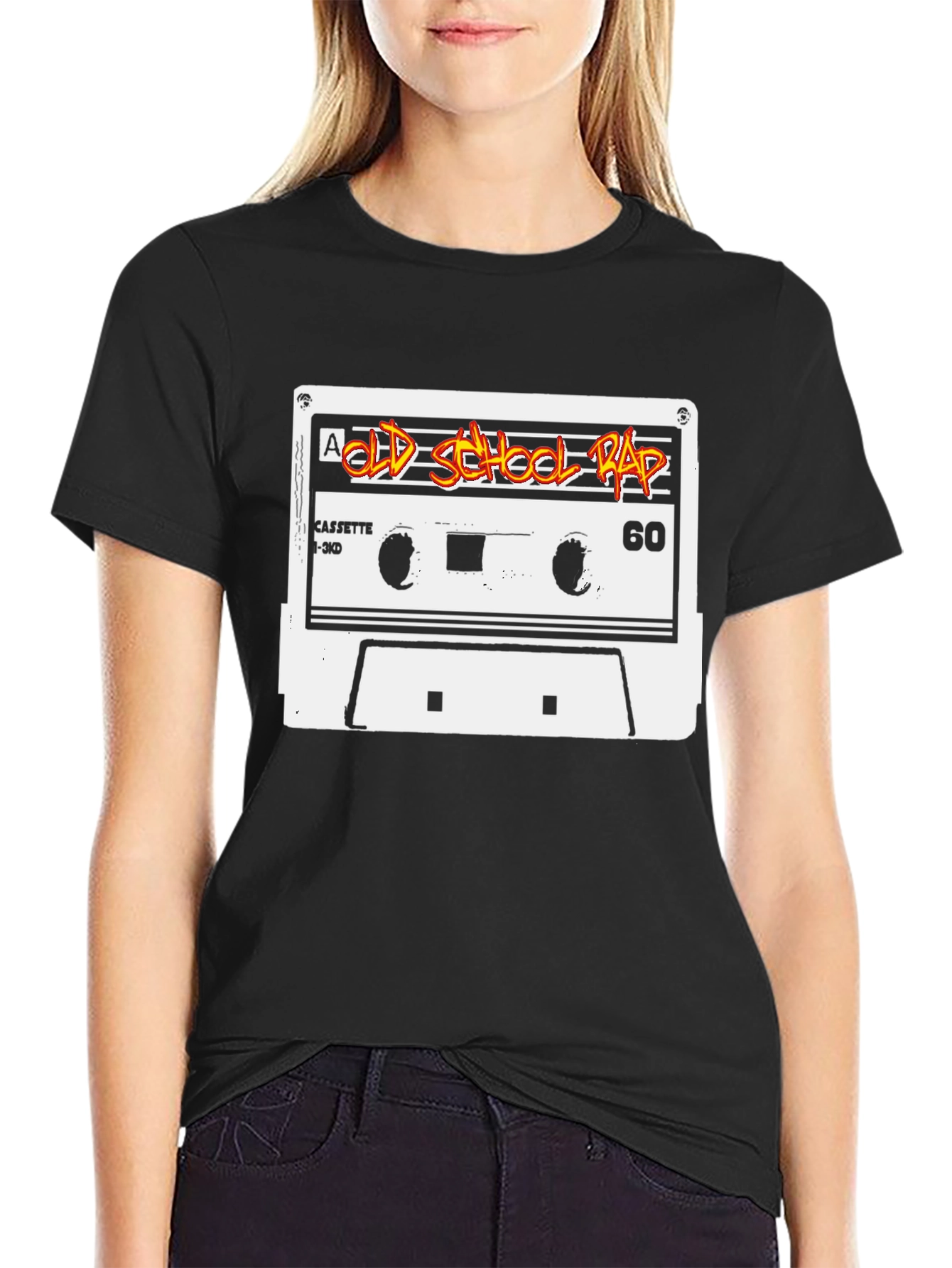 Old School Rap Cassette Tape Black T-Shirt