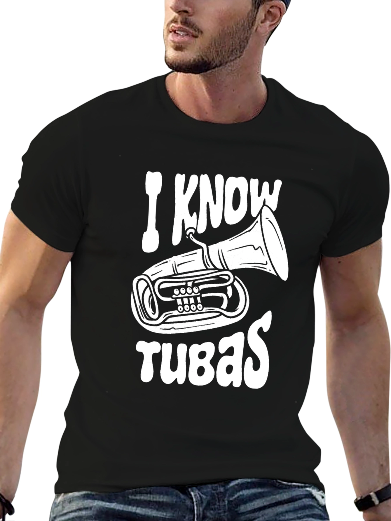 I Know Tubas Black T-Shirt Music Lover Tee