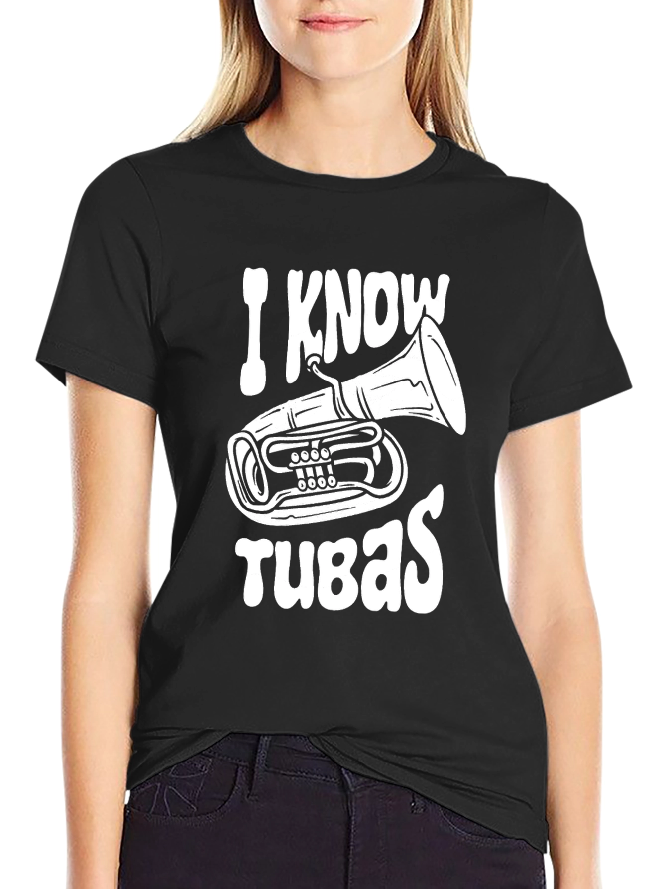 I Know Tubas Black T-Shirt Music Lover Tee