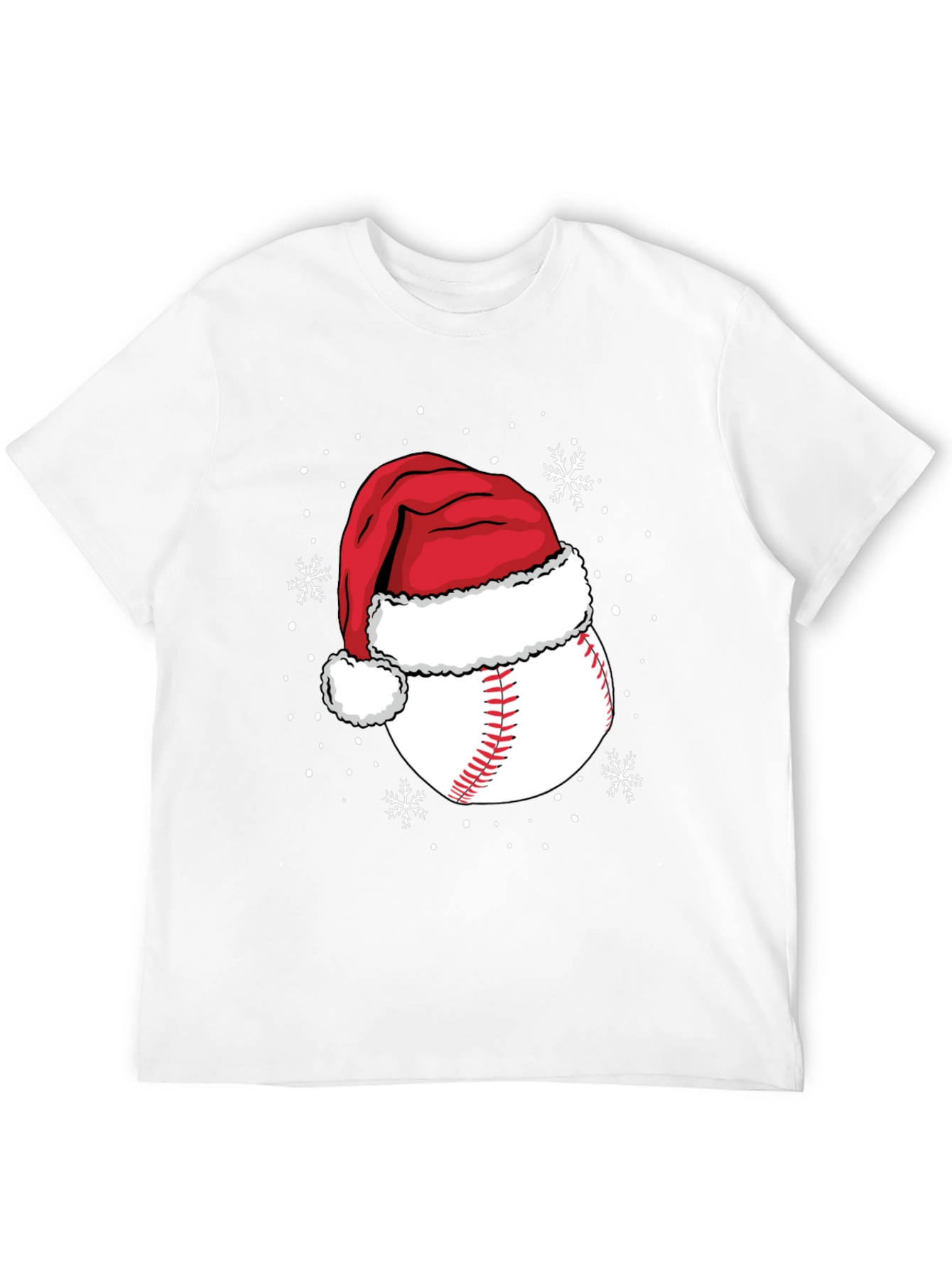 Baseball Santa Hat Christmas Graphic Tee
