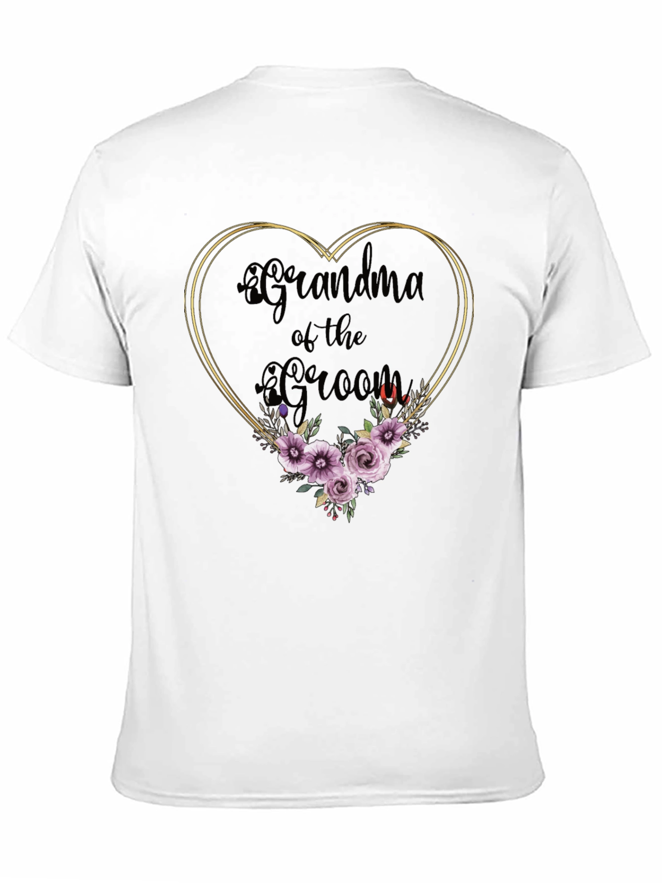 Grandma of the Groom Floral Heart Tee
