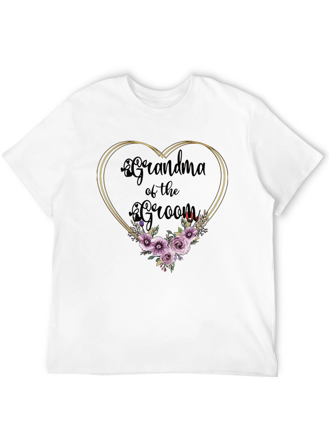 Grandma of the Groom Floral Heart Tee