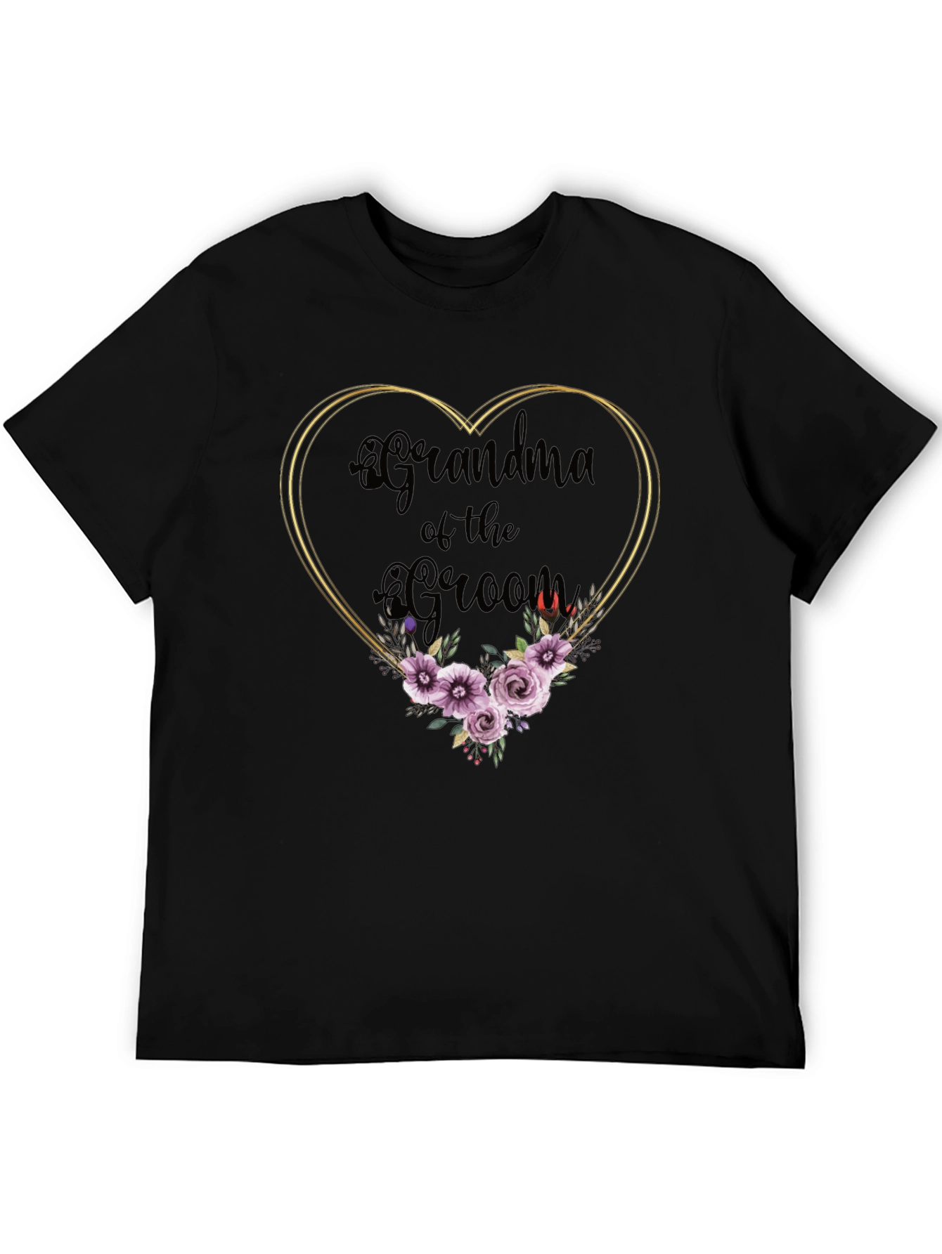 Grandma of the Groom Floral Heart Tee
