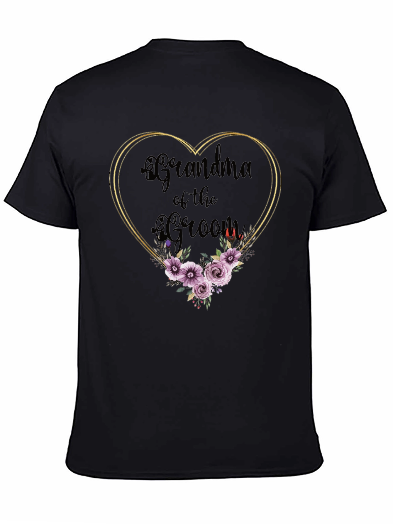 Grandma of the Groom Floral Heart Tee