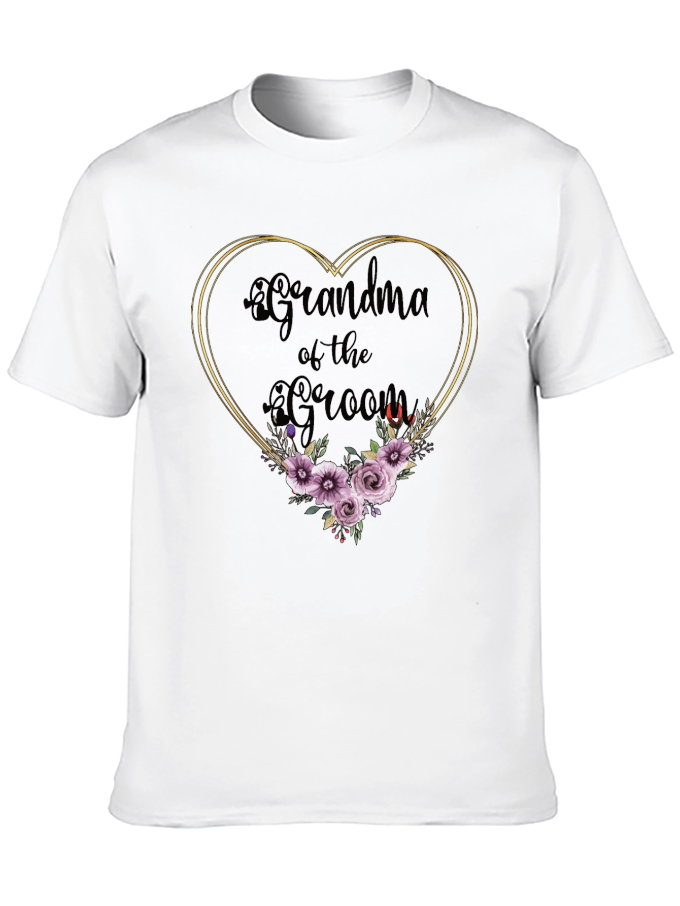 Grandma of the Groom Floral Heart Tee