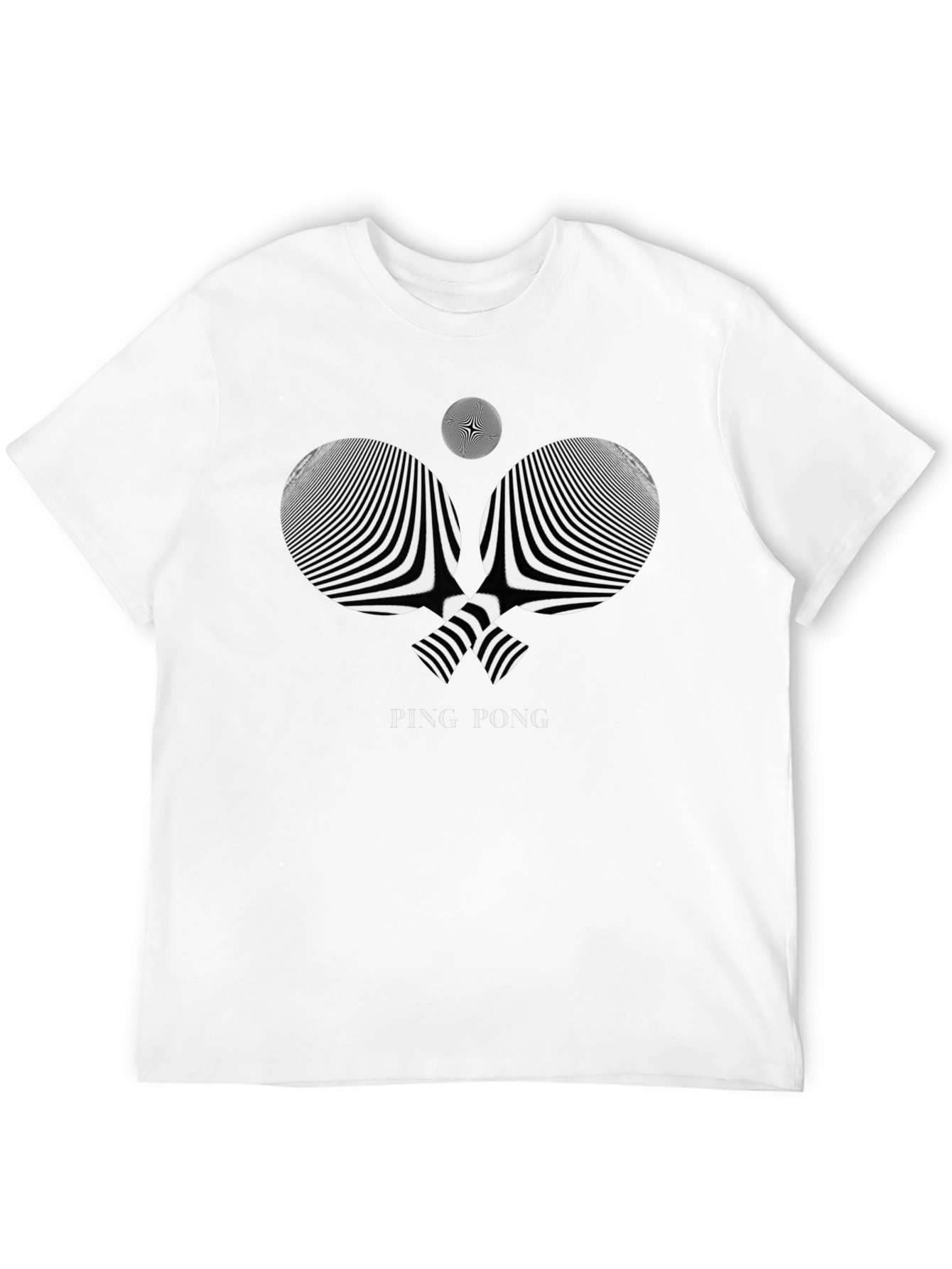 Stylish Ping Pong Graphic Tee - Black Cotton Shirt