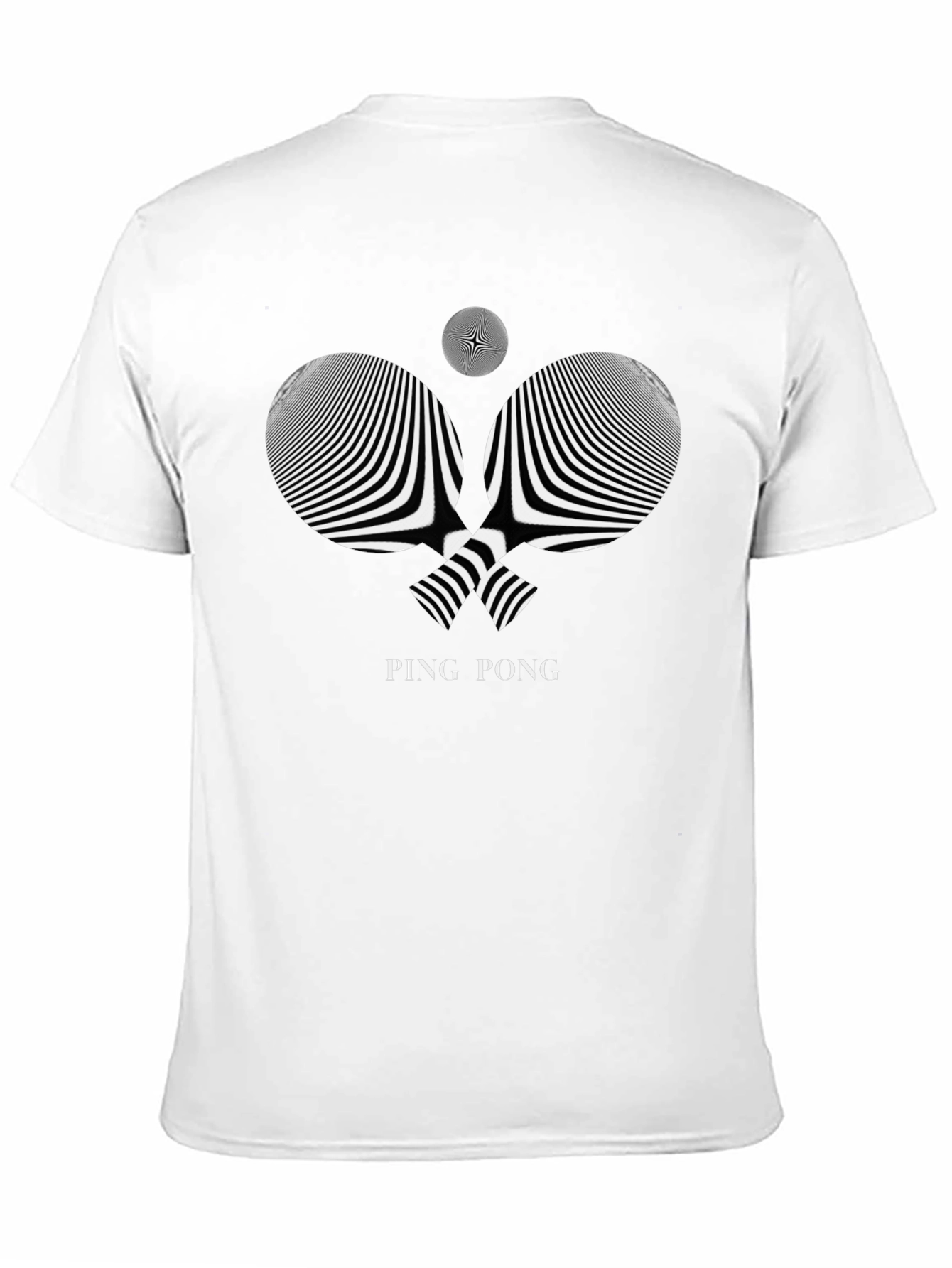 Stylish Ping Pong Graphic Tee - Black Cotton Shirt