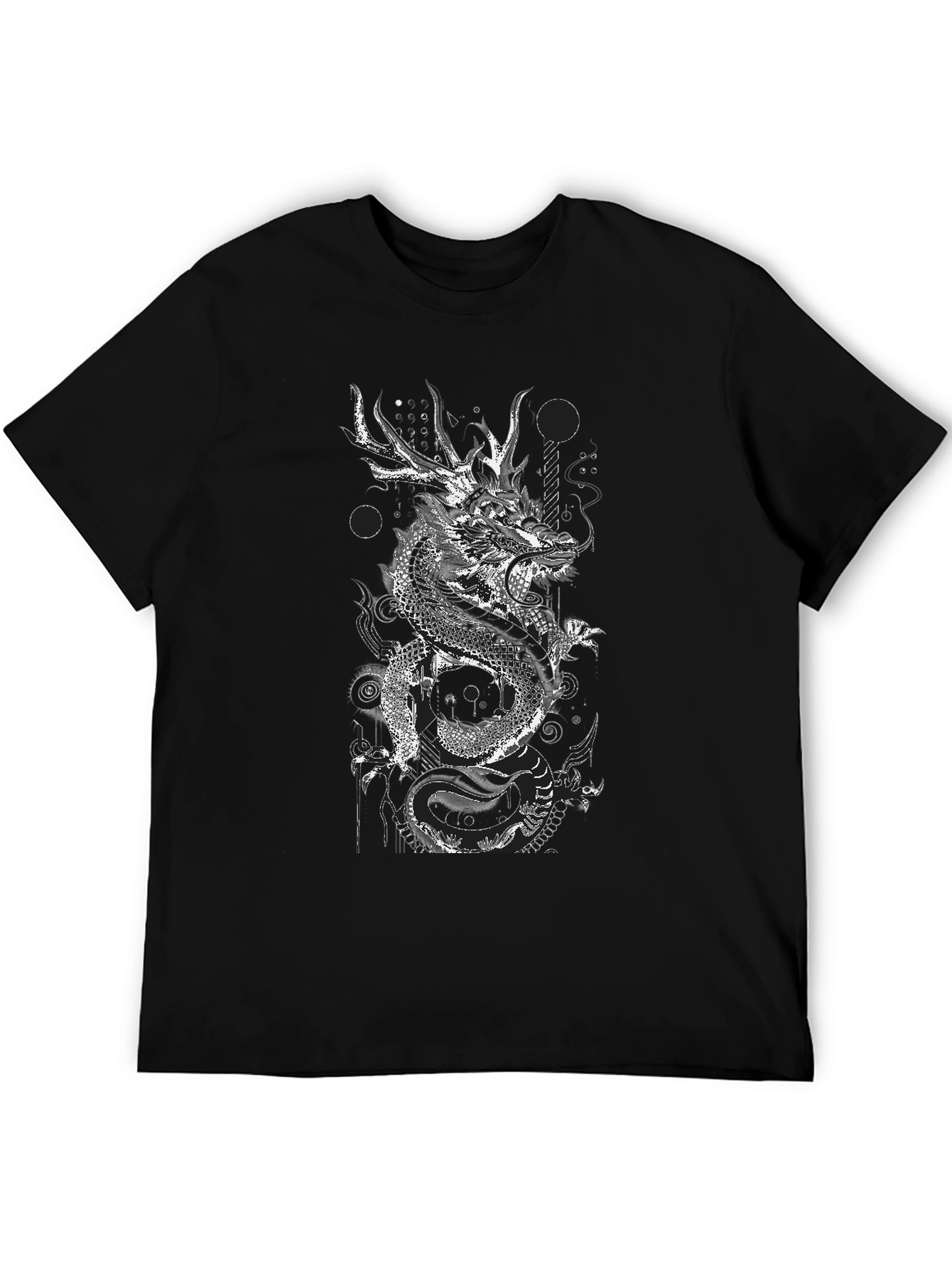 Dragon Graphic Print Black T-Shirt
