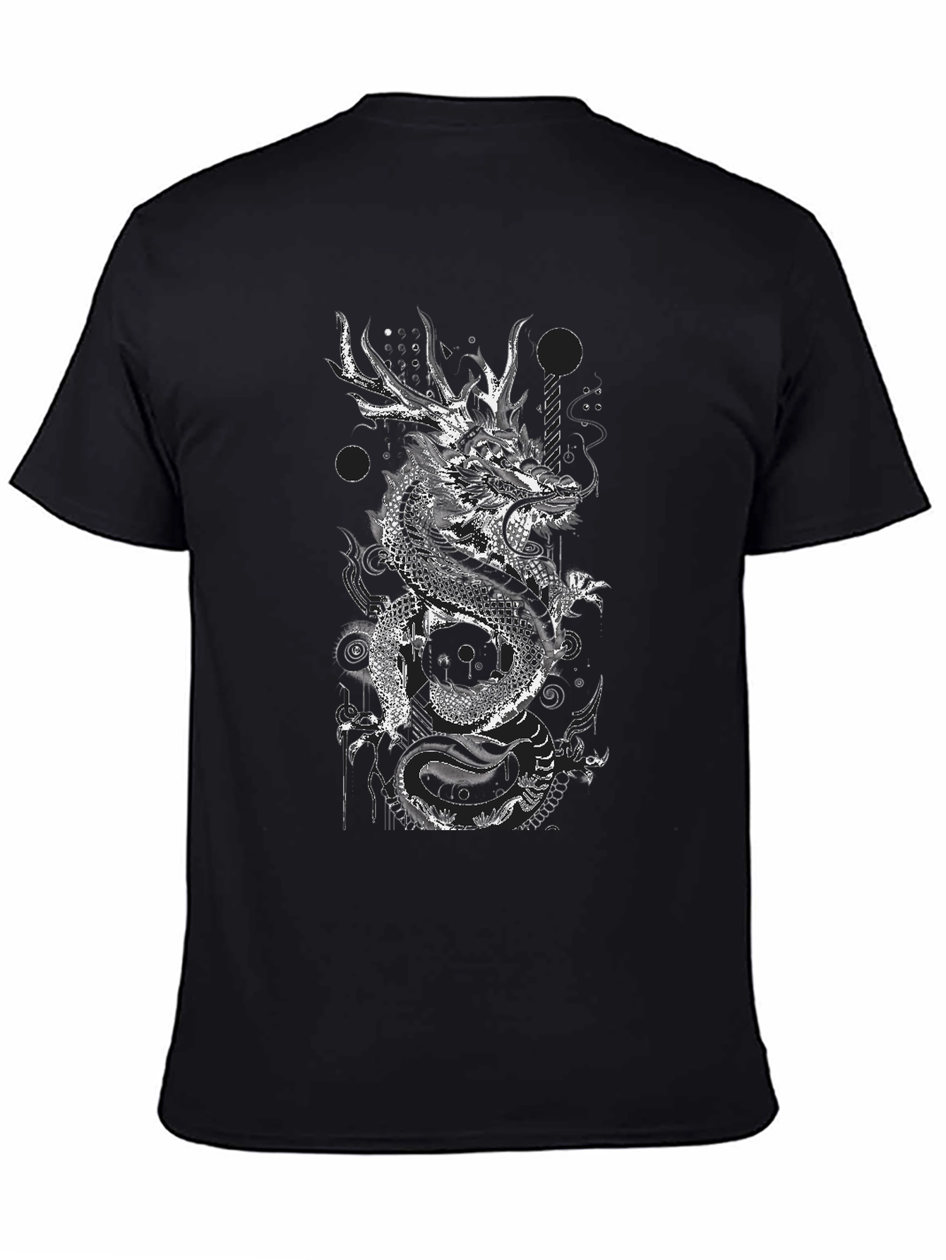 Dragon Graphic Print Black T-Shirt