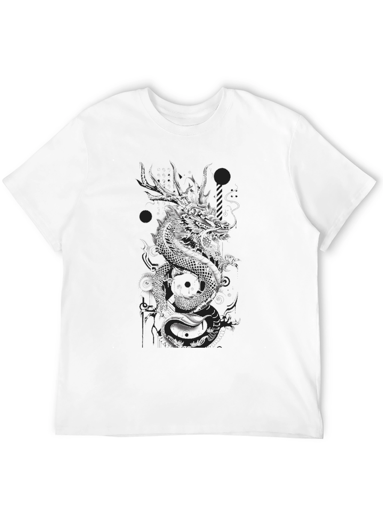 Dragon Graphic Print Black T-Shirt