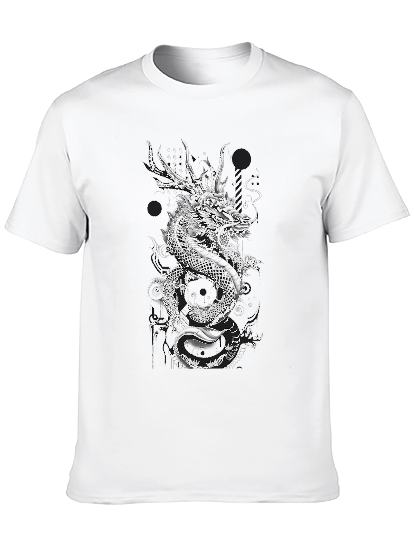 Dragon Graphic Print Black T-Shirt