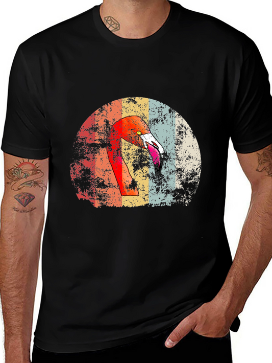Retro Flamingo Graphic Print Tee