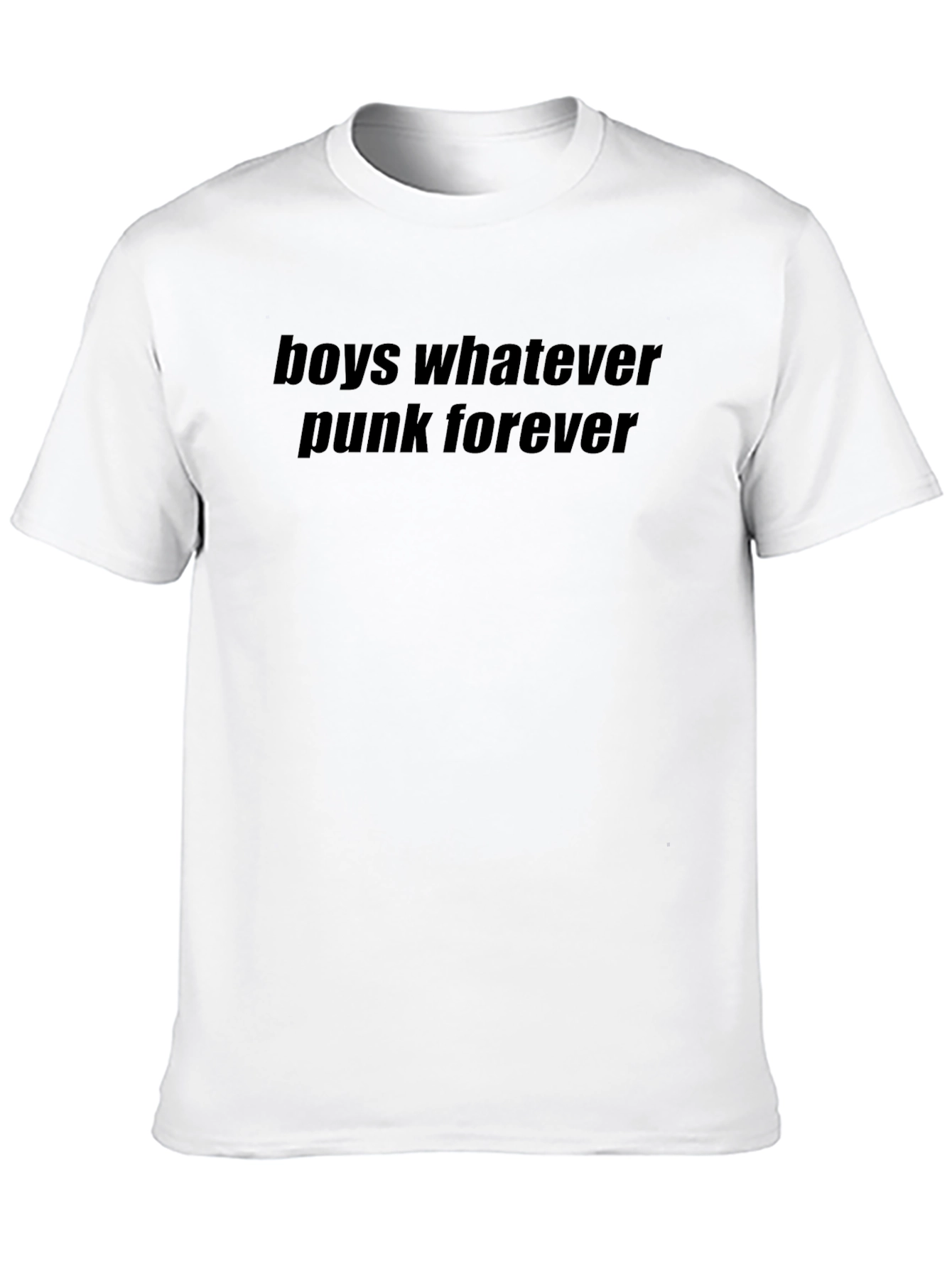 Boys Whatever Punk Forever Black Graphic Tee