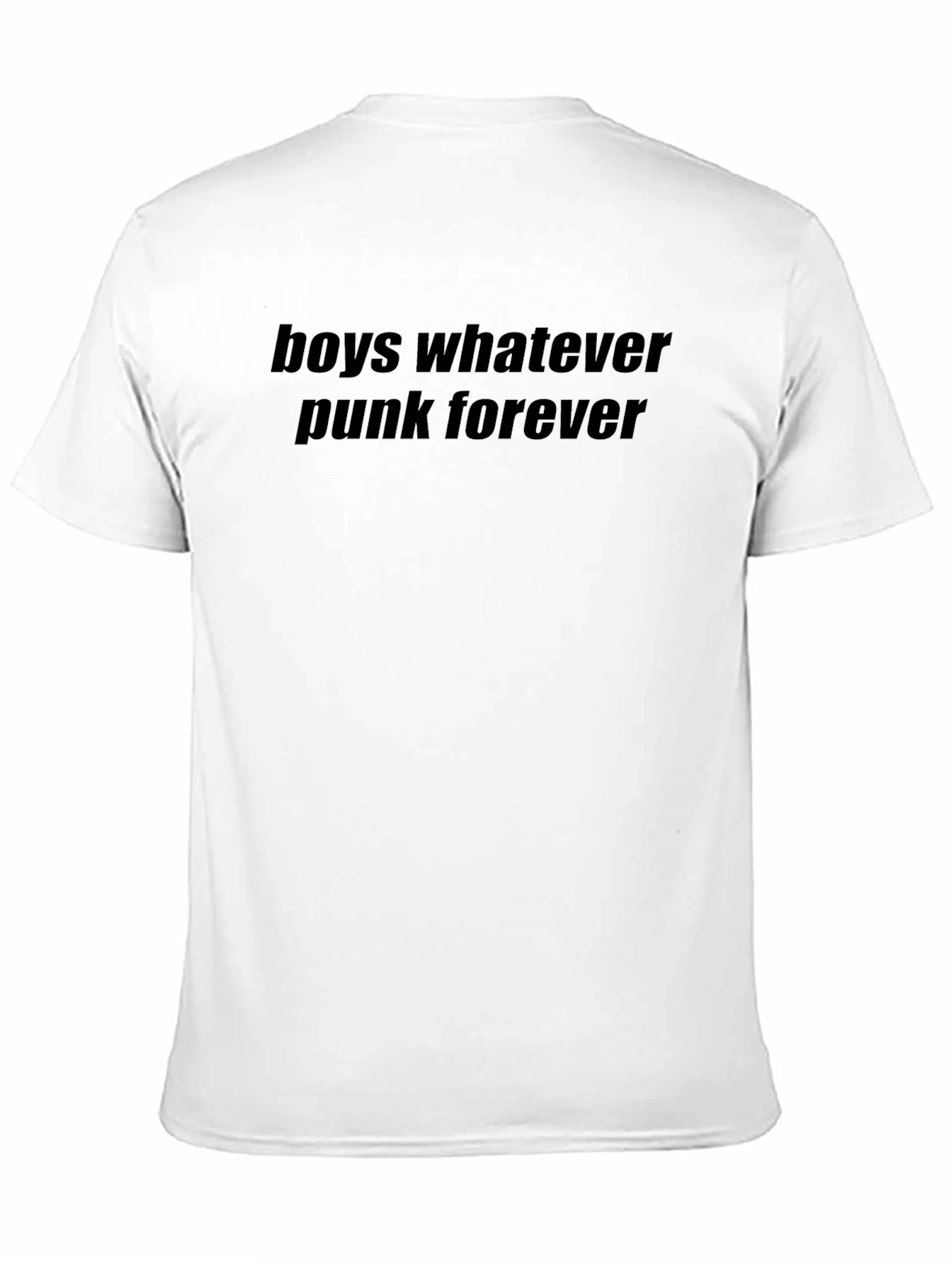 Boys Whatever Punk Forever Black Graphic Tee