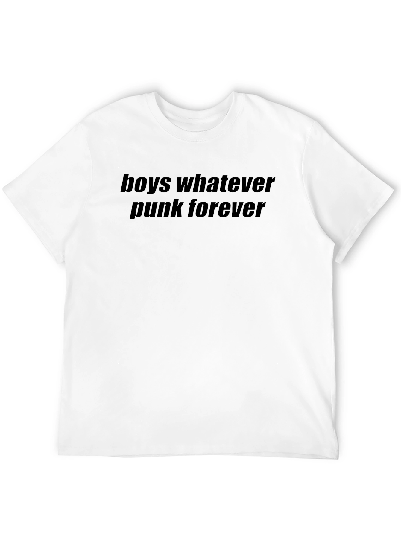 Boys Whatever Punk Forever Black Graphic Tee