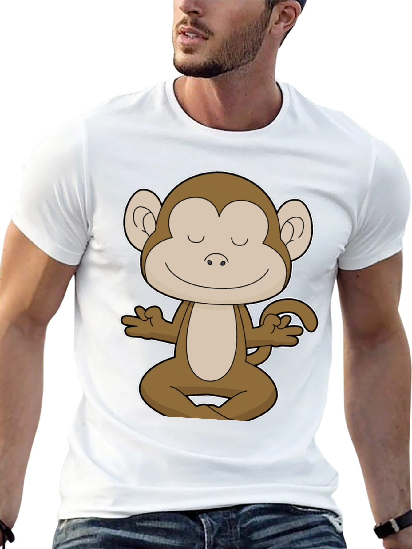Meditating Monkey Graphic Tee - Yoga Funny T-Shirt