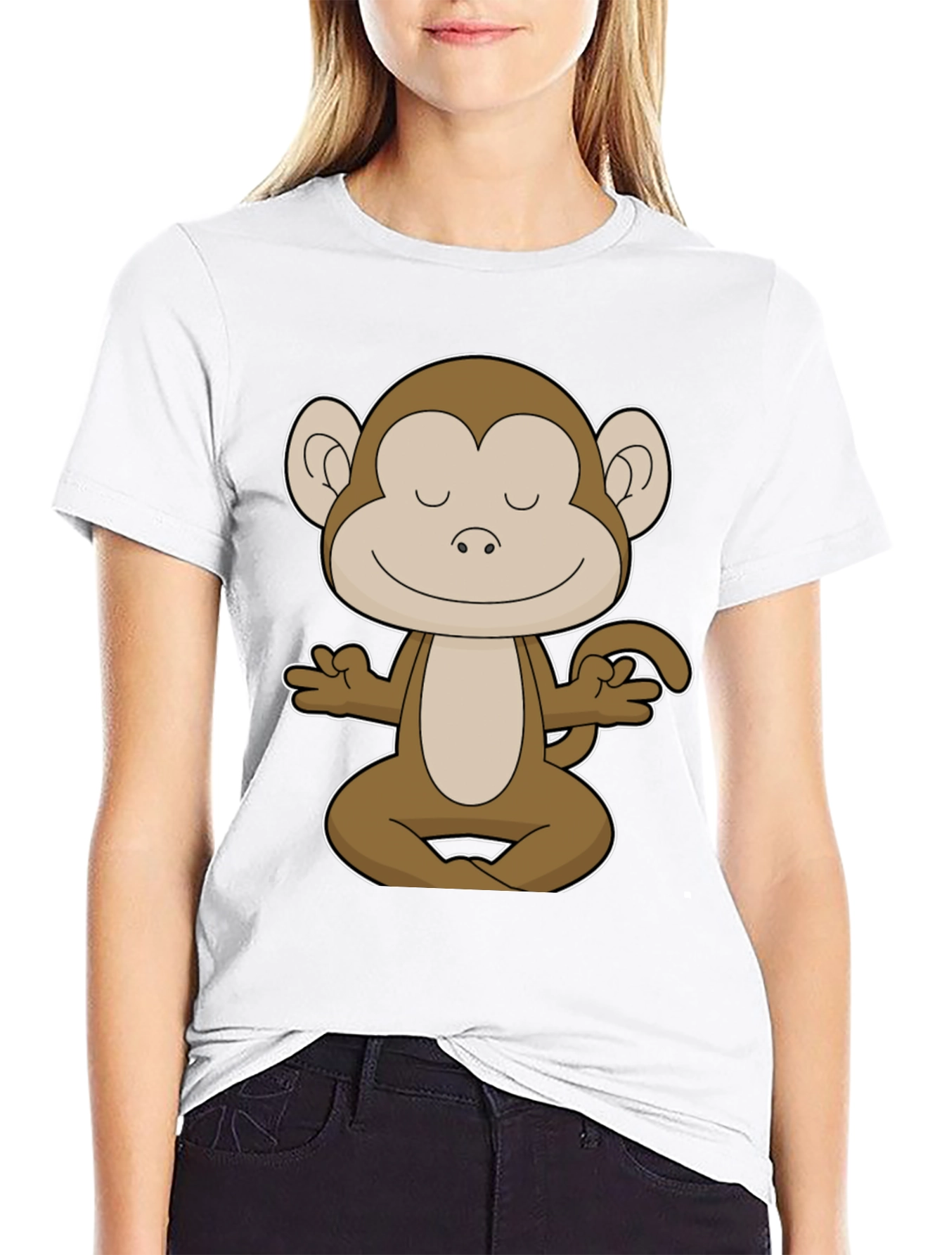Meditating Monkey Graphic Tee - Yoga Funny T-Shirt