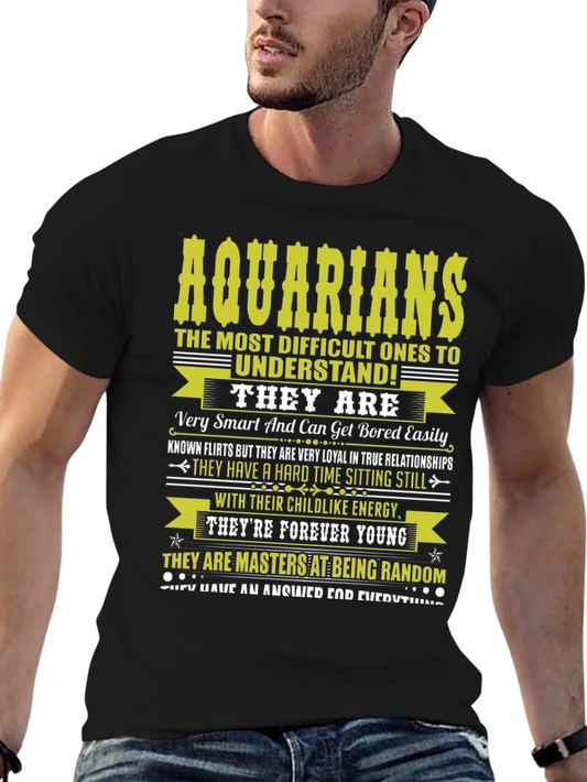 Aquarius Zodiac T-Shirt - Difficult to Understand