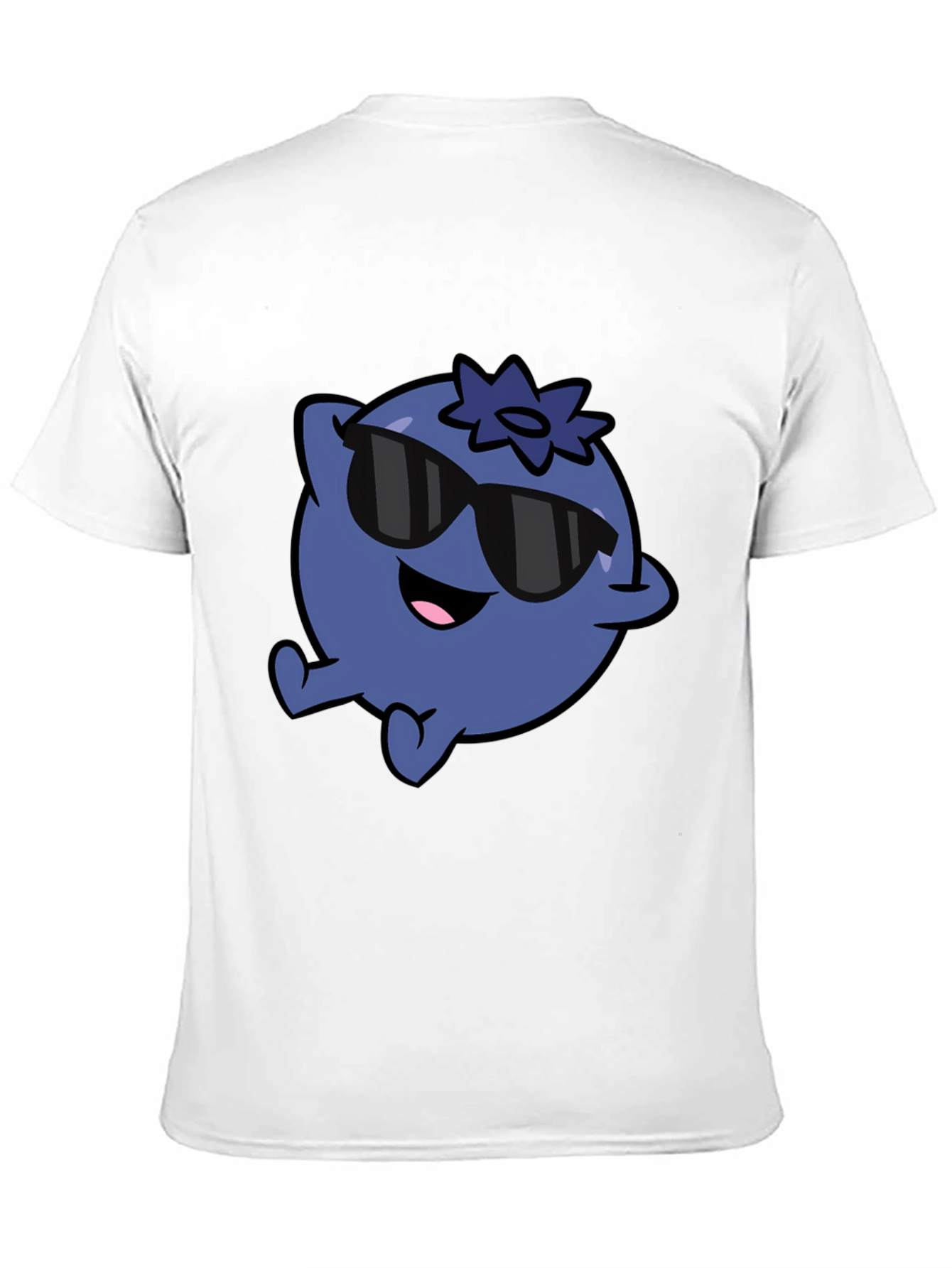 Cool Blueberry Cartoon Graphic Black T-Shirt