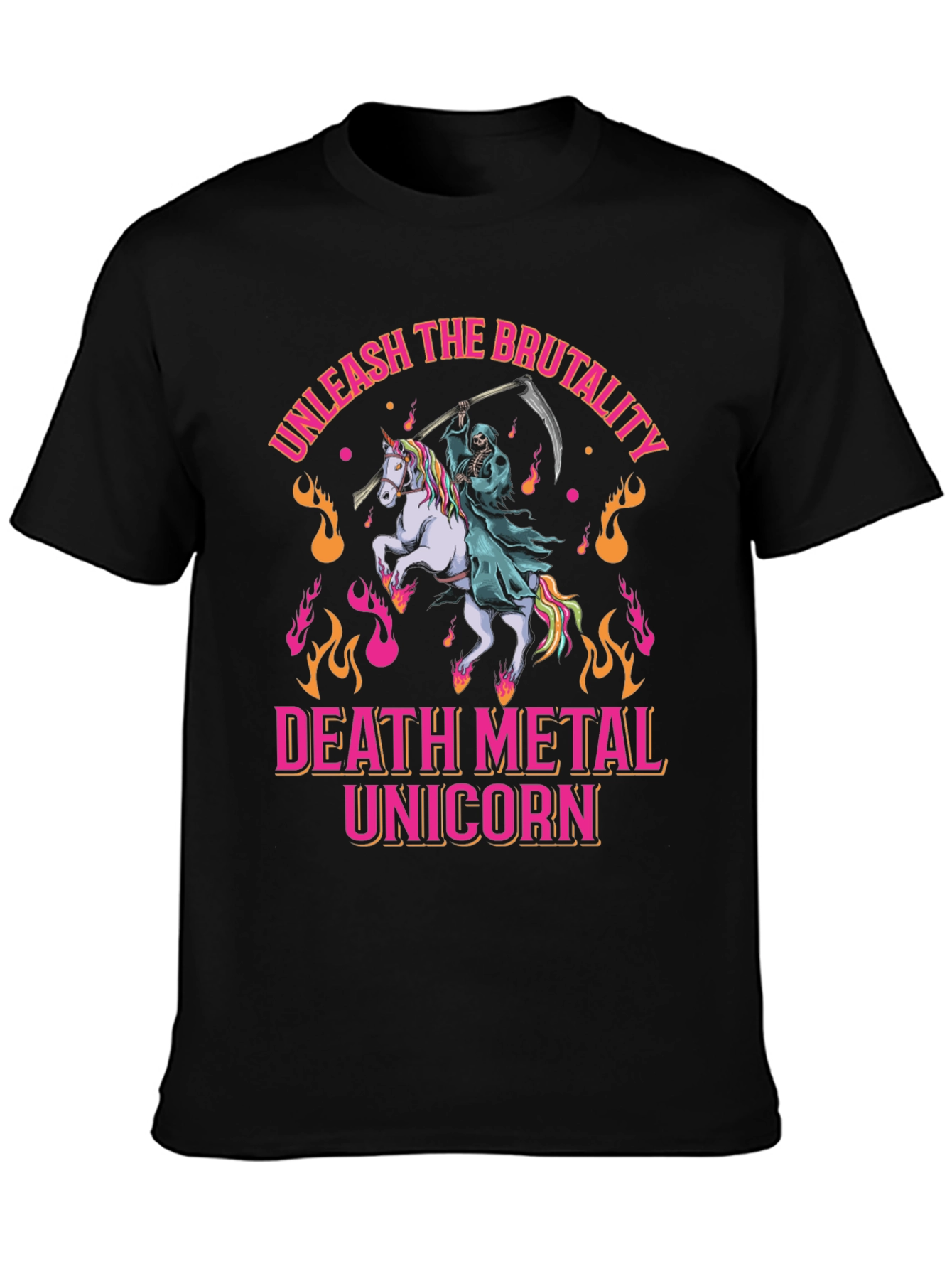 Death Metal Unicorn Graphic T-Shirt