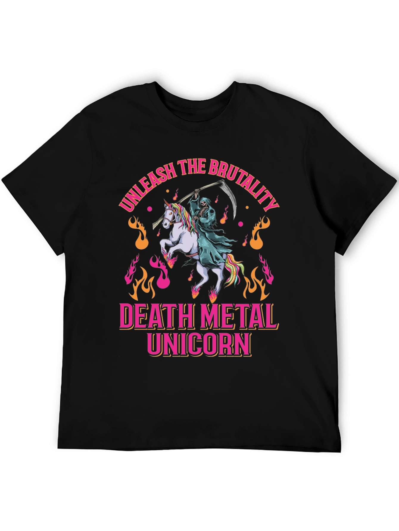 Death Metal Unicorn Graphic T-Shirt