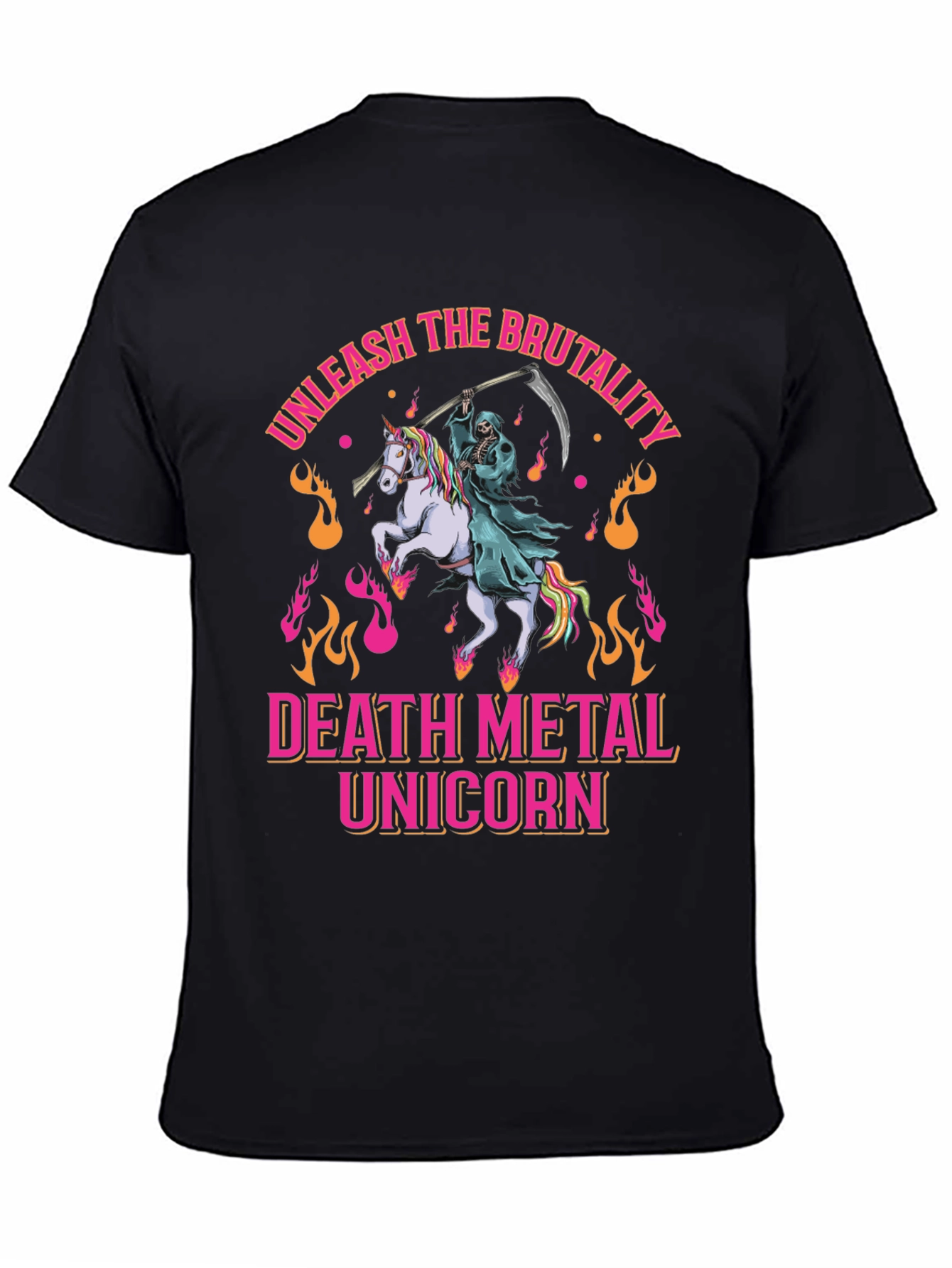 Death Metal Unicorn Graphic T-Shirt