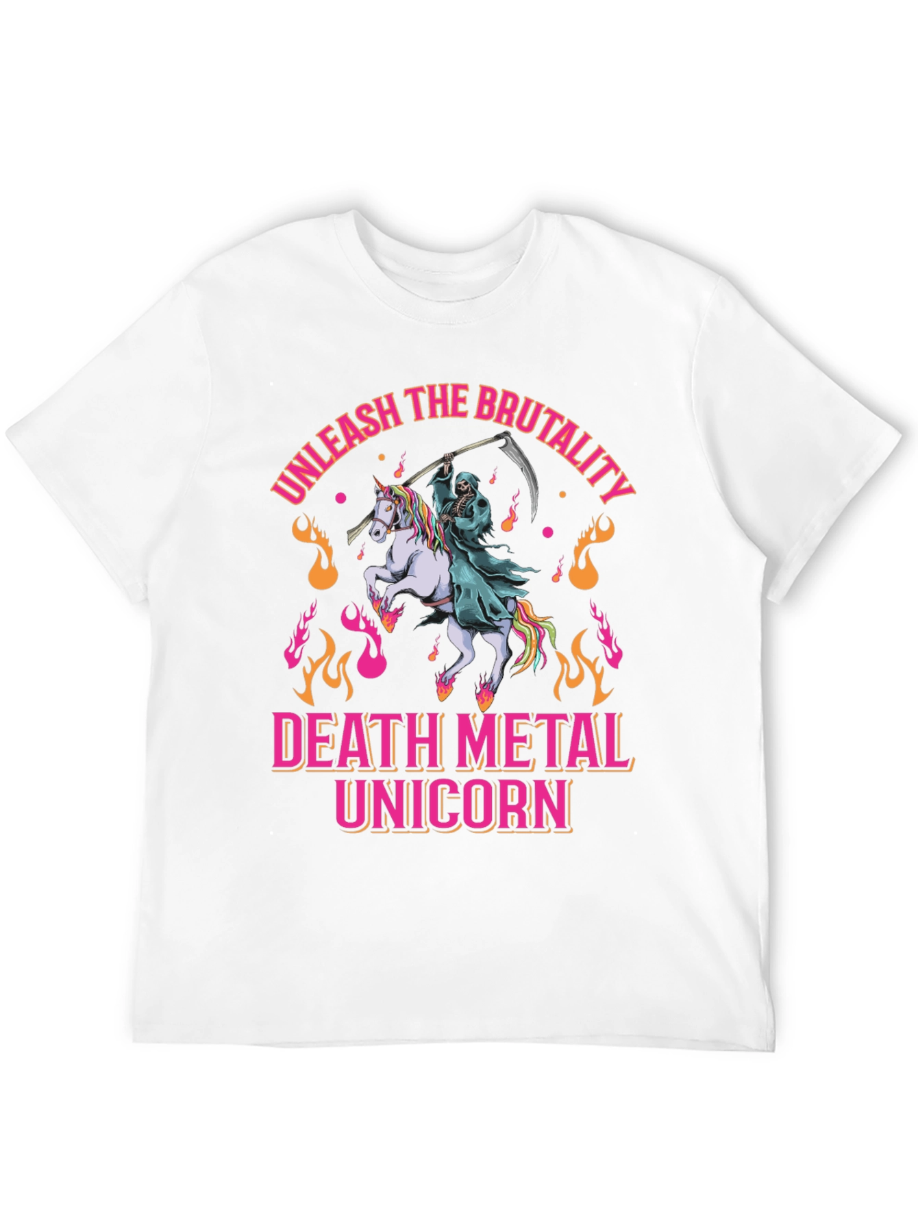 Death Metal Unicorn Graphic T-Shirt