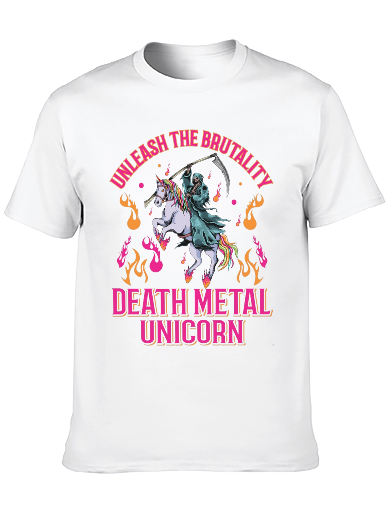 Death Metal Unicorn Graphic T-Shirt